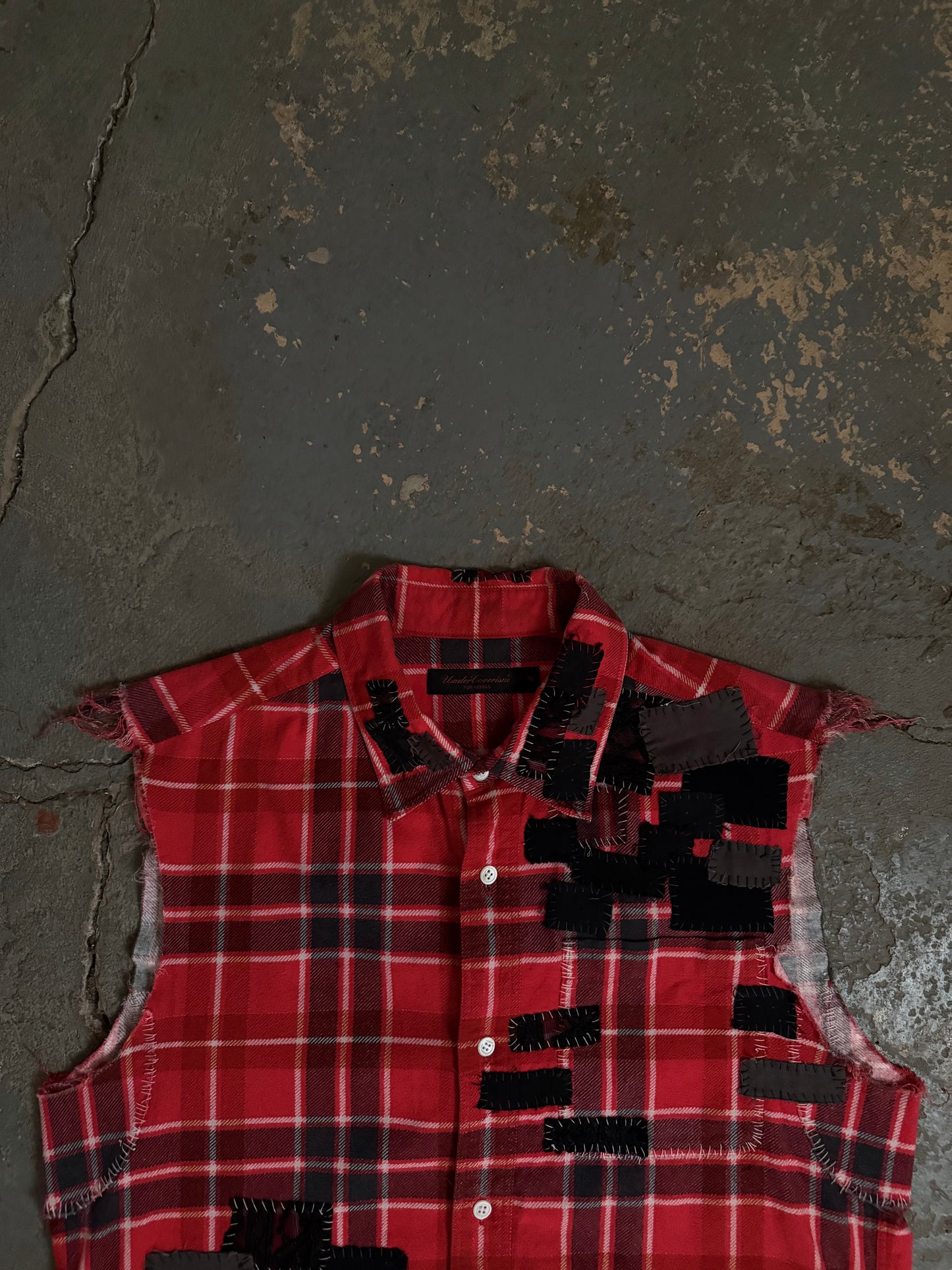Undercover SAMPLE SS03 “Scab” Patchwork Scab Button Up