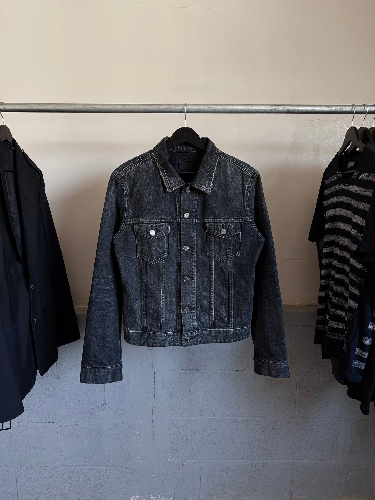 Saint Laurent SS13 Distressed DJ01M Denim Trucker Jacket