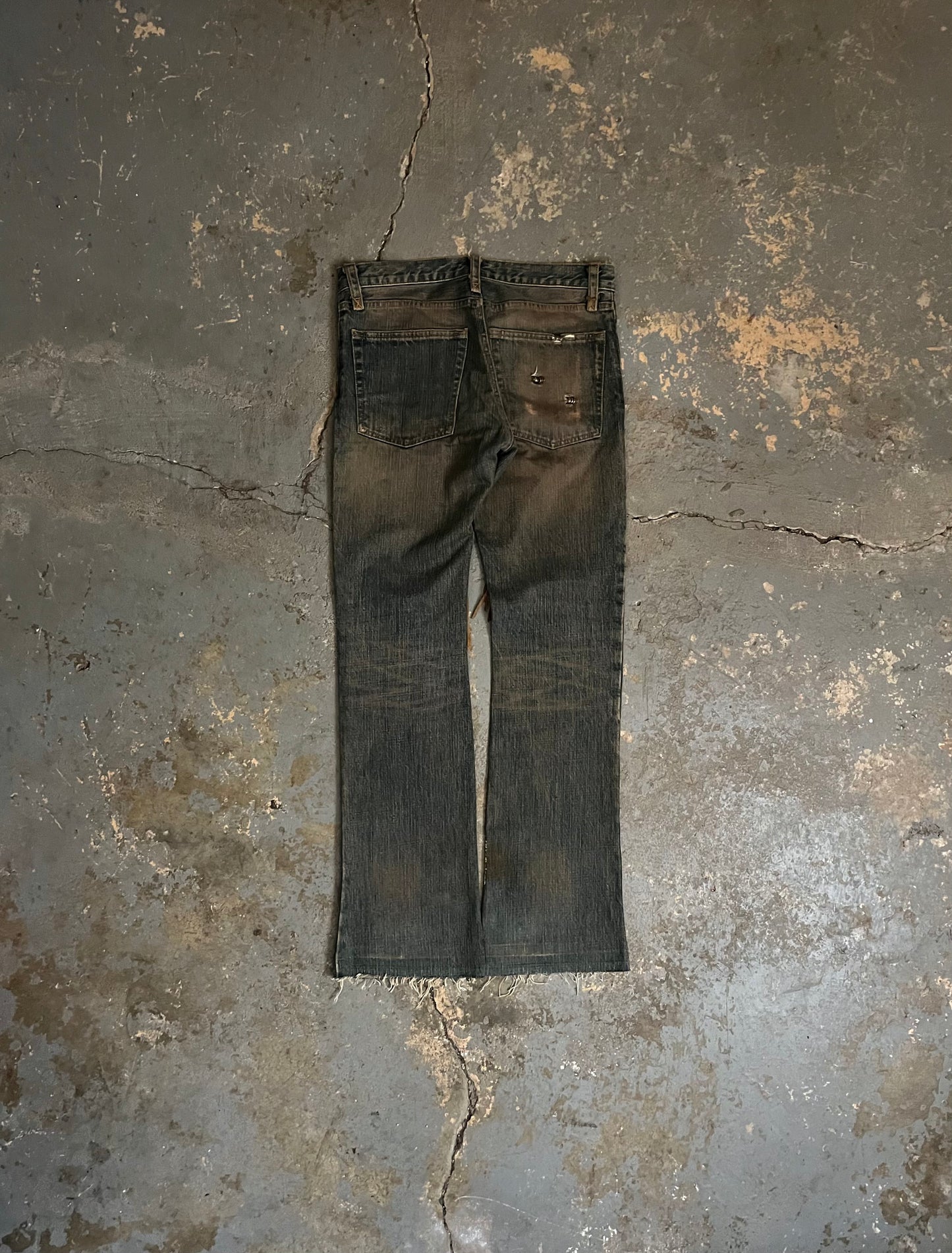 IFSIXWASNINE Lace Up Pierced Bootcut Jeans