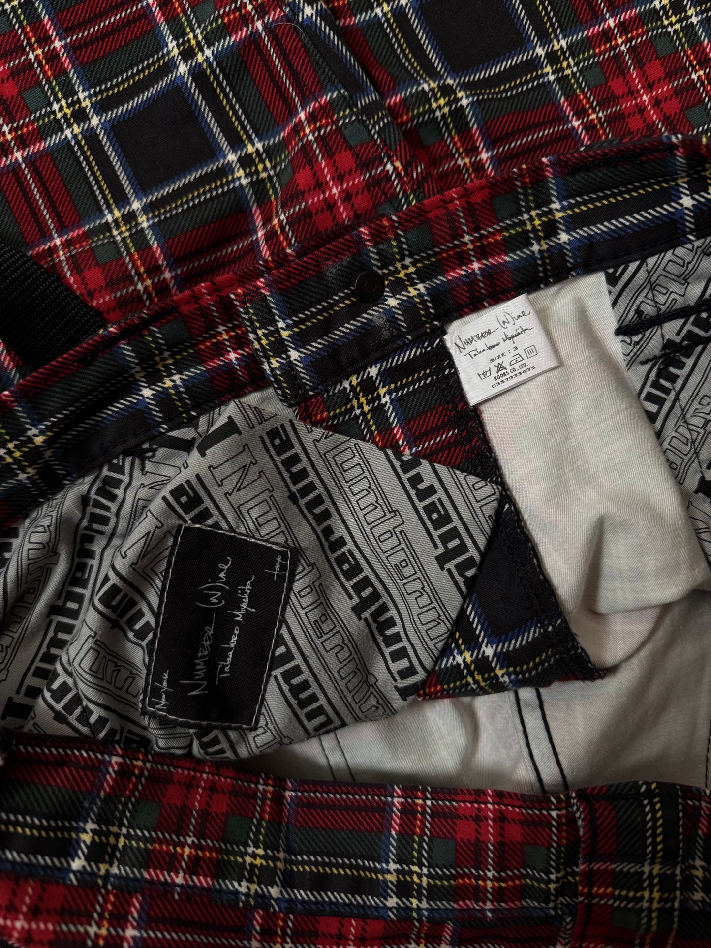 Number (N)ine SS05 “Night Crawler” Plaid Bondage Pants