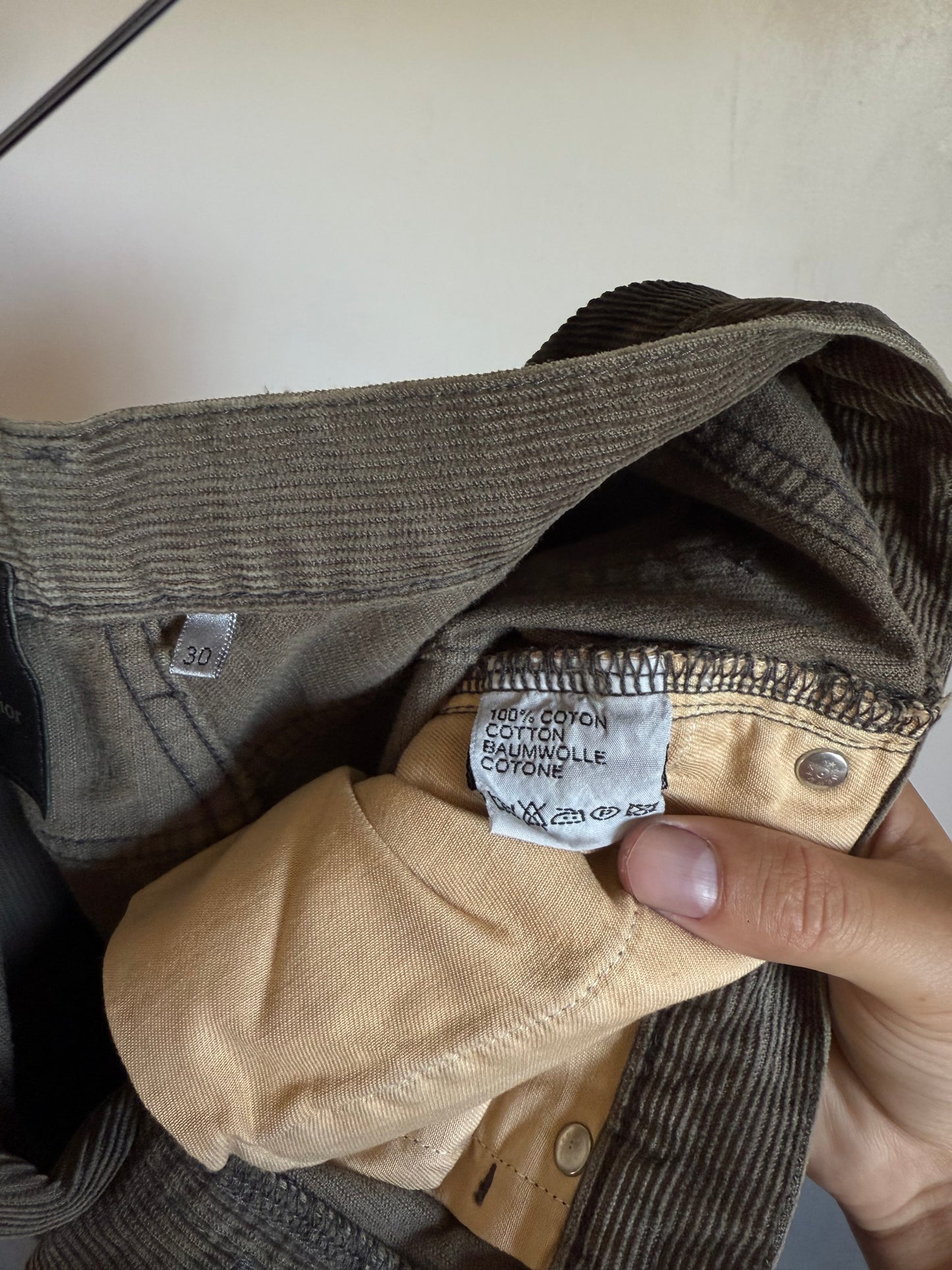 Dior AW04 “Victim Of The Crime” Waxed Corduroy Pantd