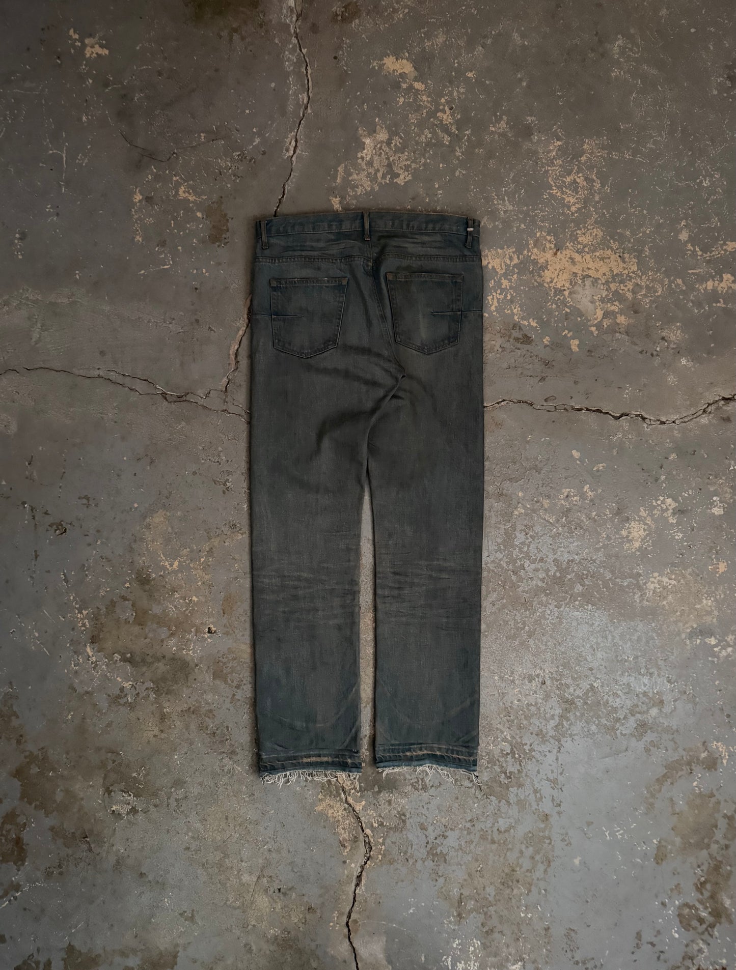 Dior SS04 “Strip” Bleu Claire Dirty Clawmark Jeans