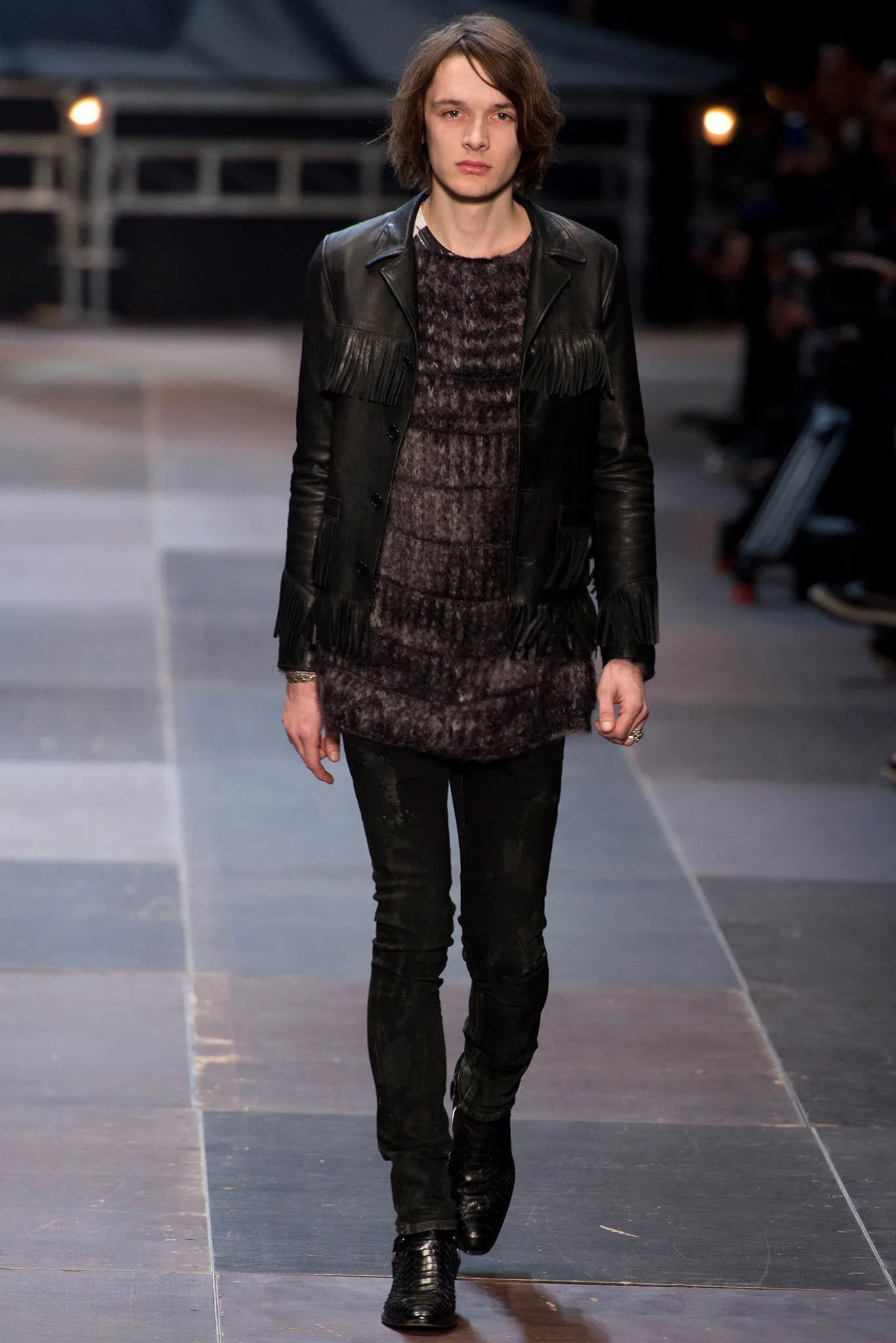 Saint Laurent FW14 Oil Spill Crash Distressed D02 Jeans