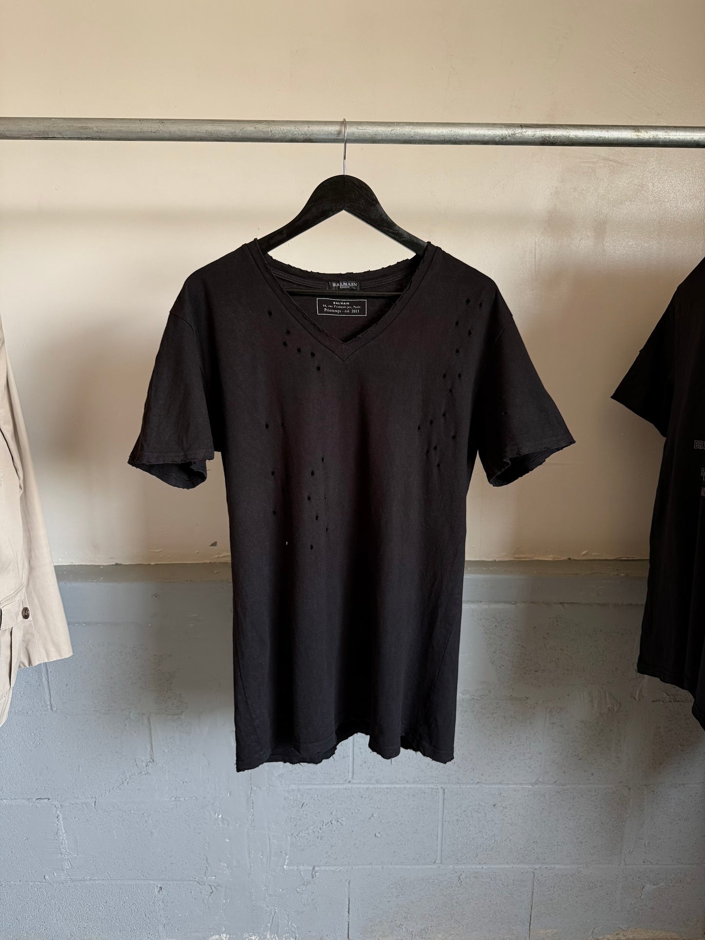 Balmain SS11 Distressed Bullet Tee