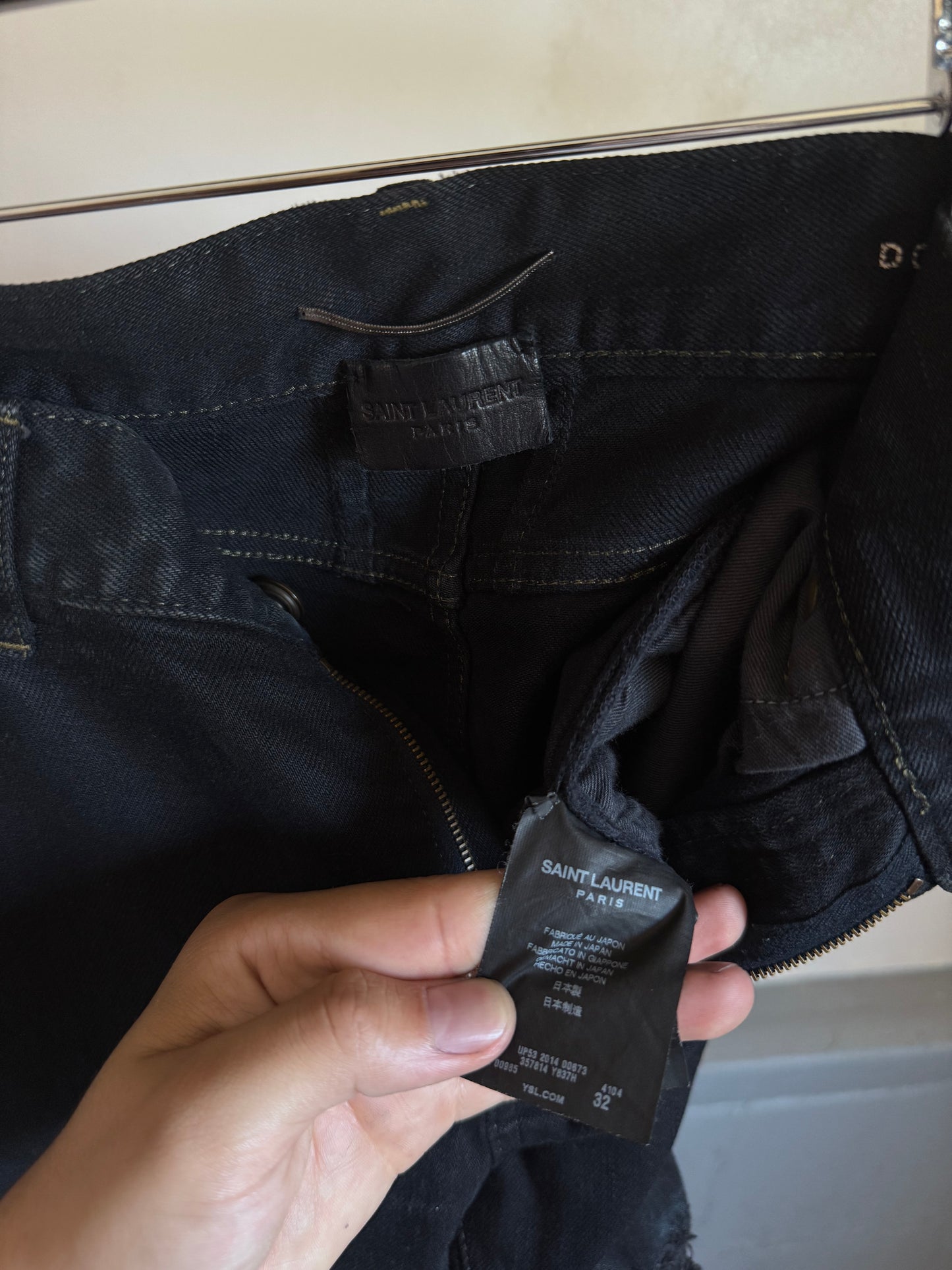 Saint Laurent FW14 Oil Spill Crash Distressed D02 Jeans