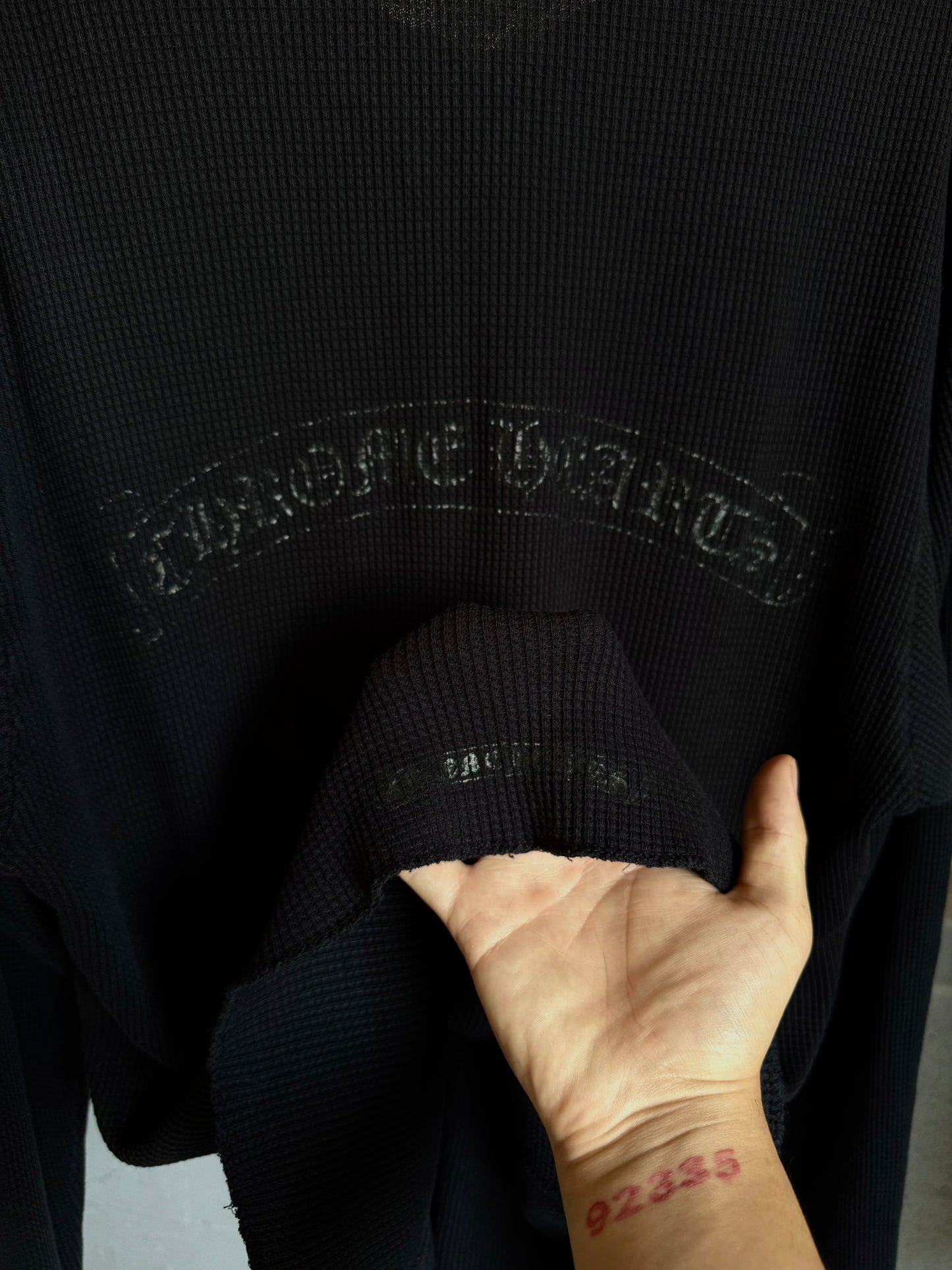 Chrome Hearts Rhodium Cross Plus Button Up Thermal Henley