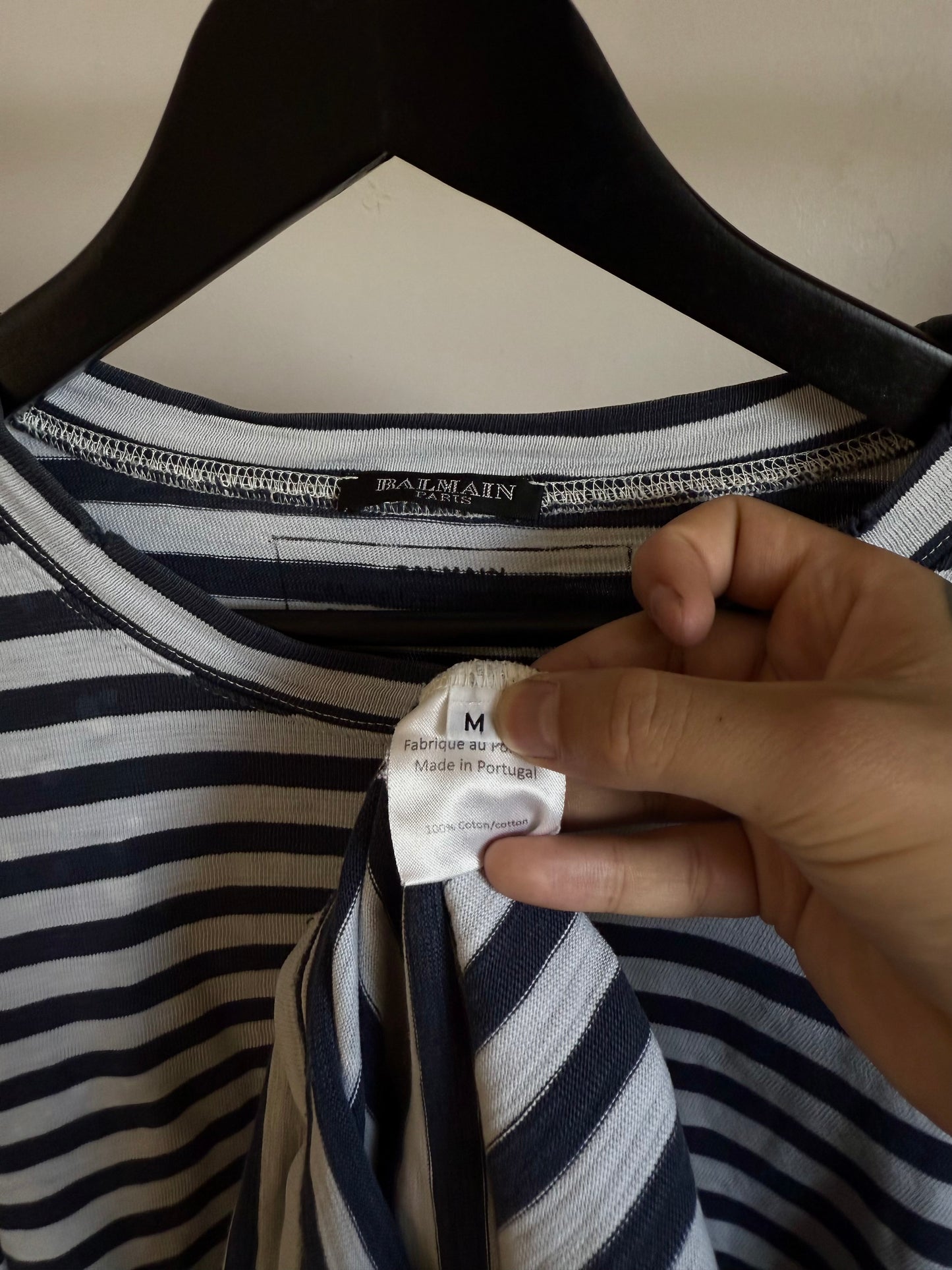 Balmain AW11 Distressed Striped “Bullet” Longsleeve