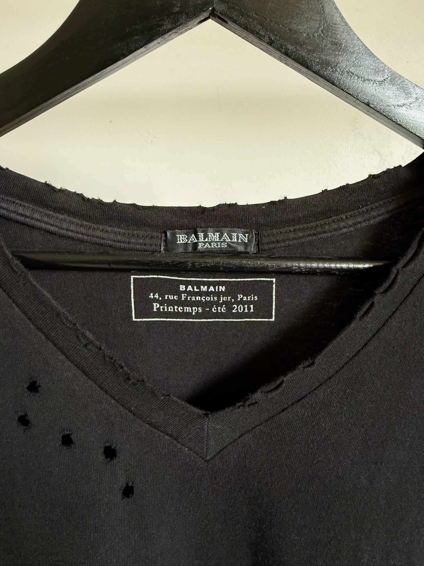 Balmain SS11 Distressed Bullet Tee