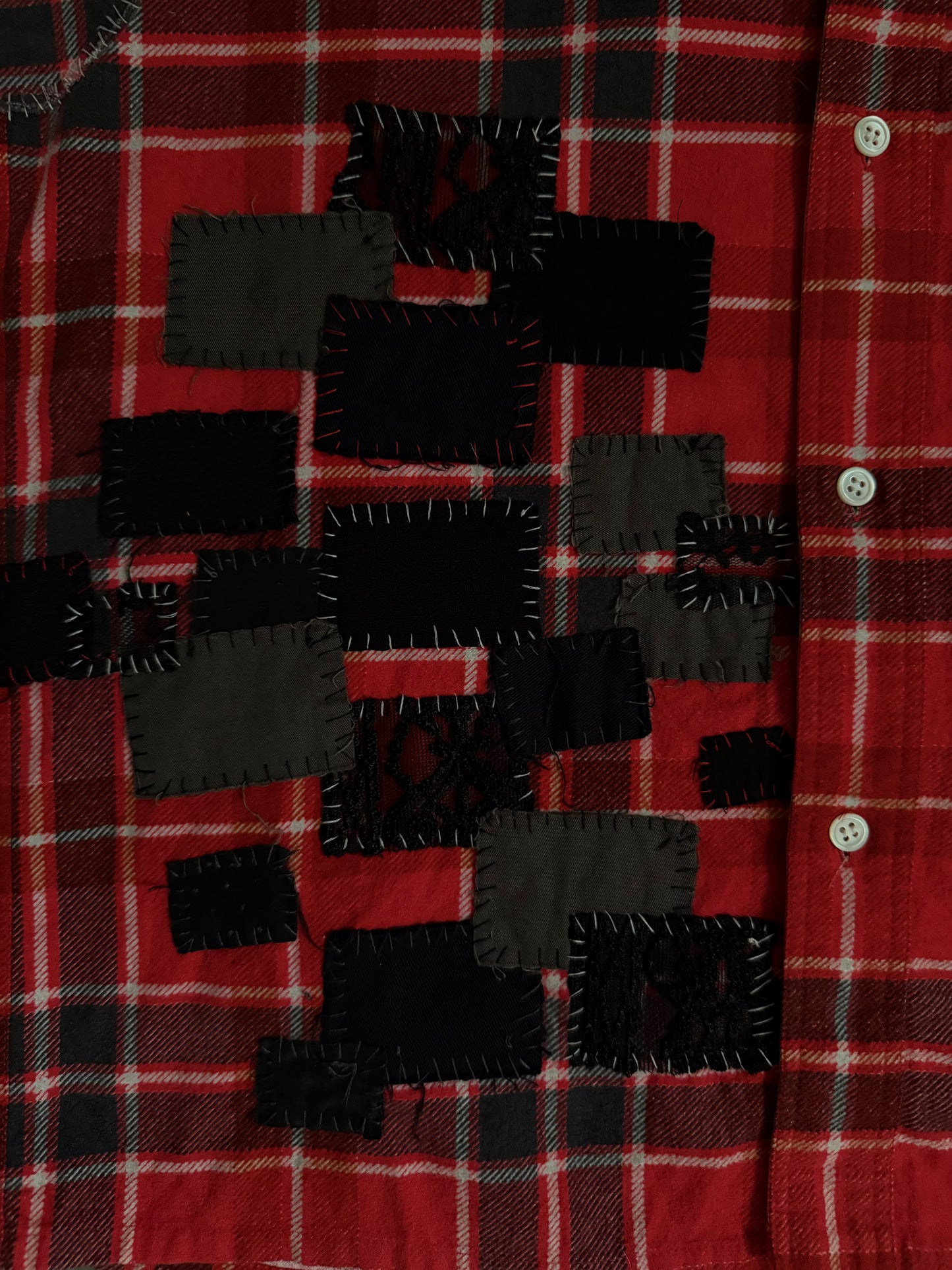 Undercover SAMPLE SS03 “Scab” Patchwork Scab Button Up