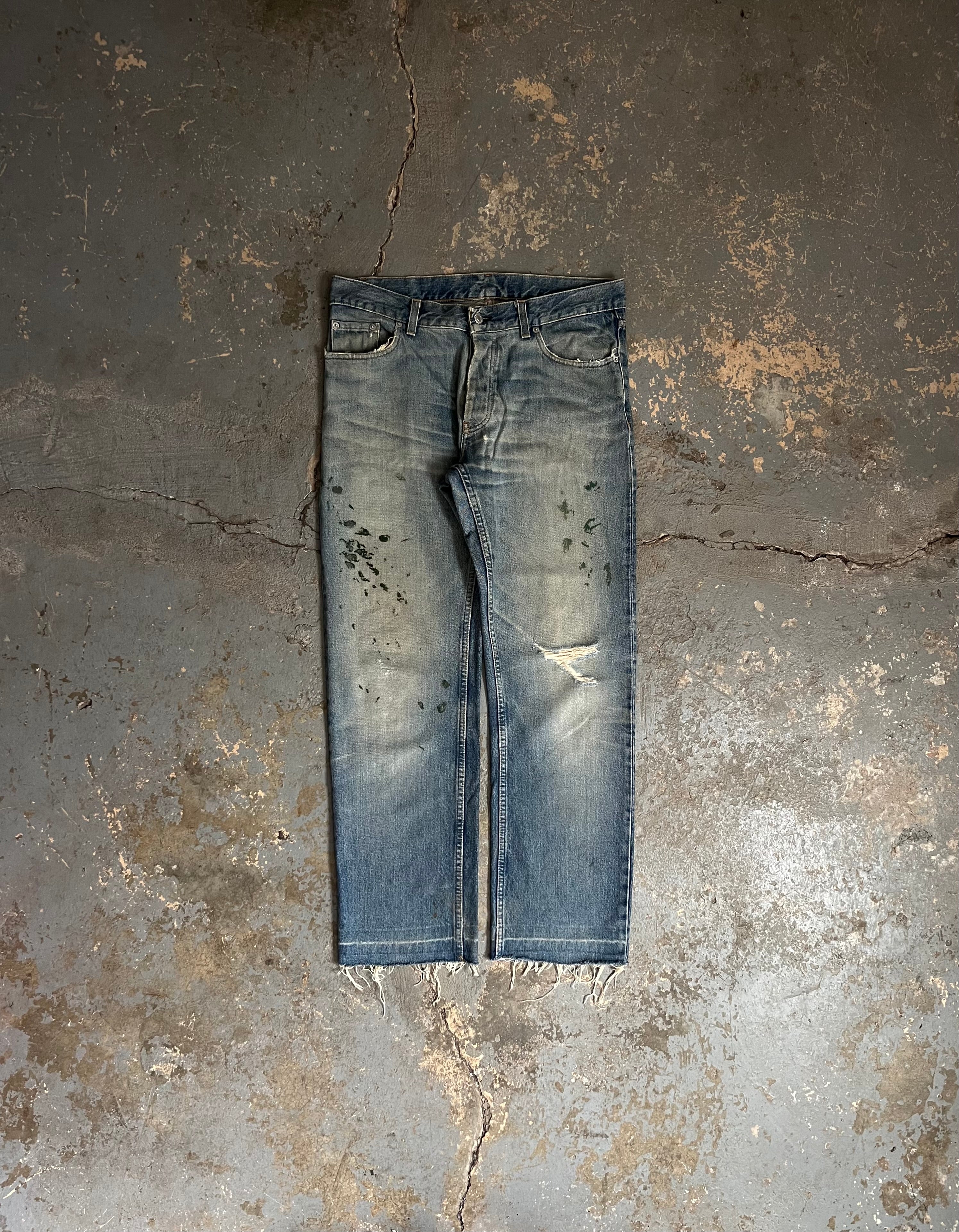 Helmut Lang SS00 Green Painter Distressed Jeans – Sex Scabs