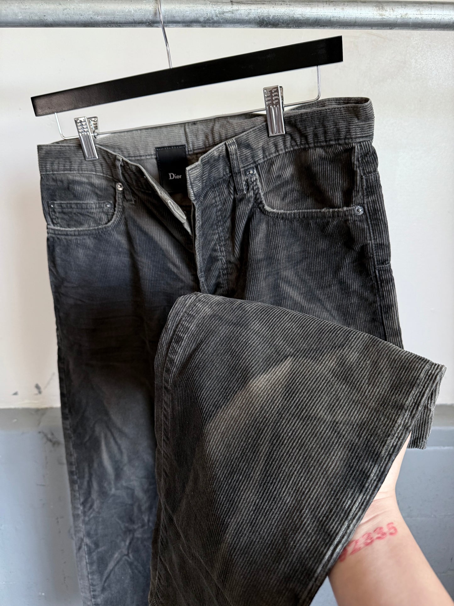 Dior AW04 “Victim Of The Crime” Waxed Corduroy Pantd