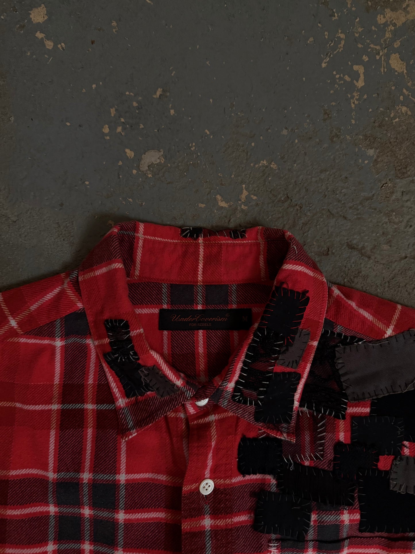 Undercover SAMPLE SS03 “Scab” Patchwork Scab Button Up