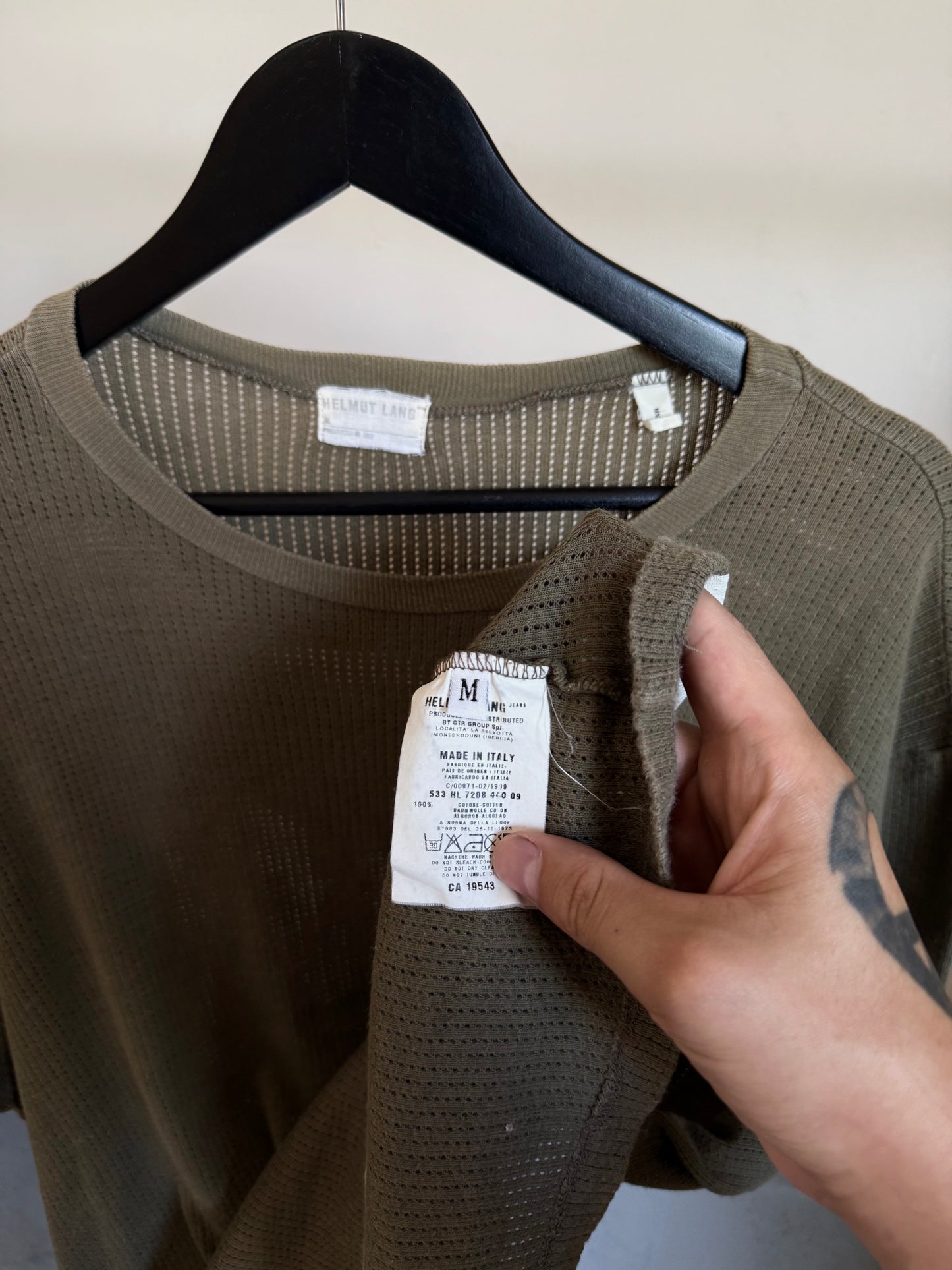 Helmut Lang AW98 Stripe Mesh Tee