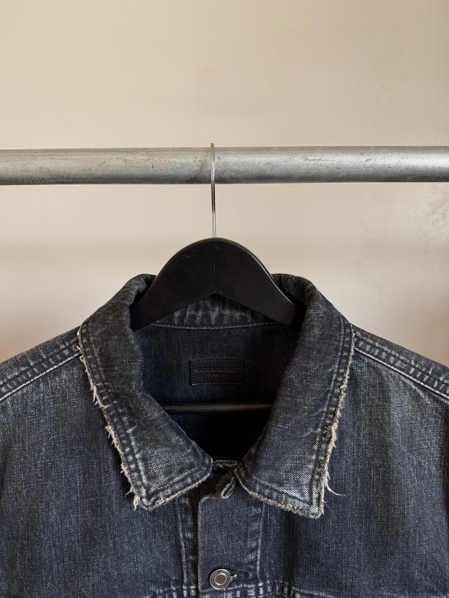 Saint Laurent SS13 Distressed DJ01M Denim Trucker Jacket