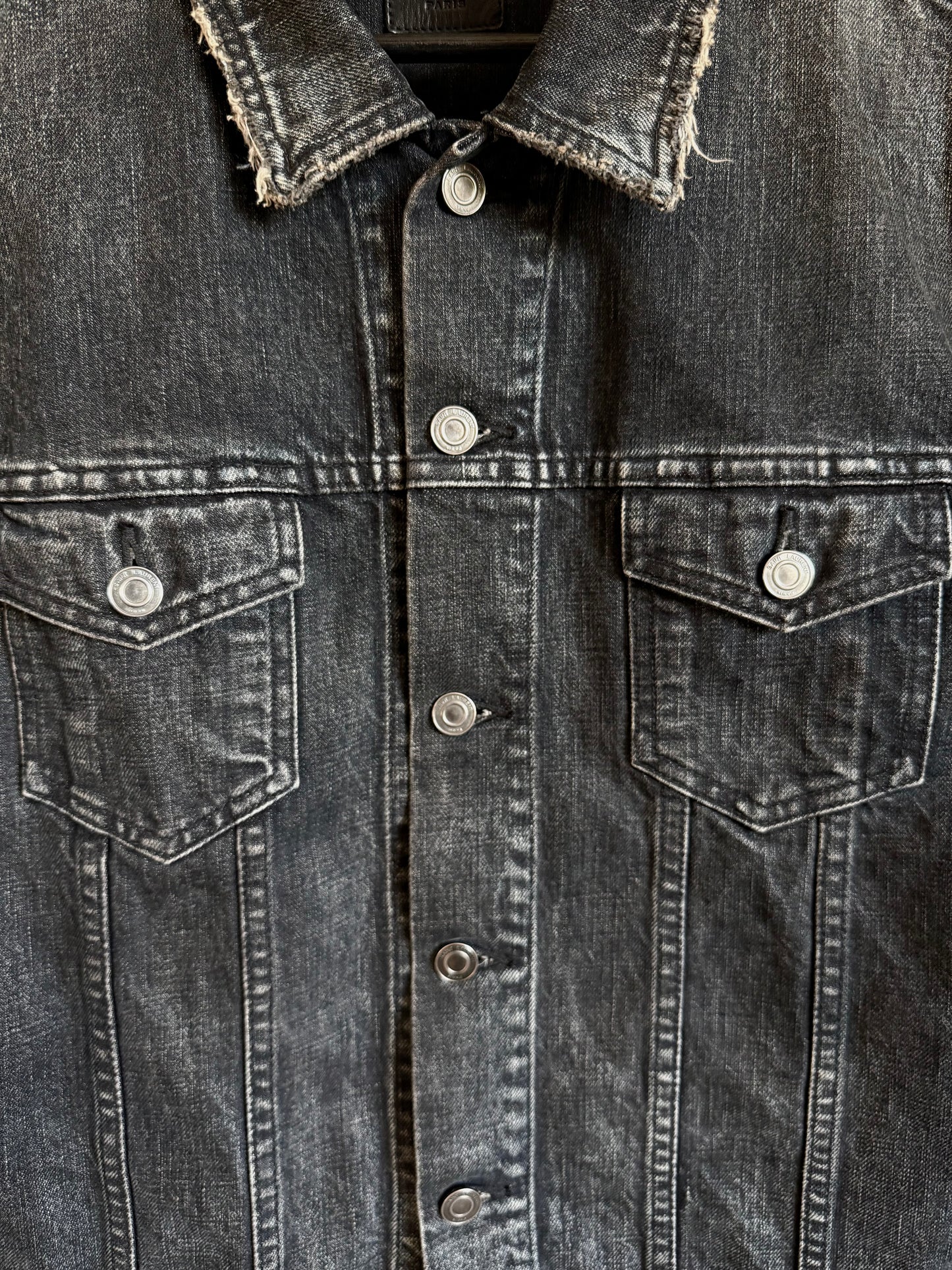 Saint Laurent SS13 Distressed DJ01M Denim Trucker Jacket