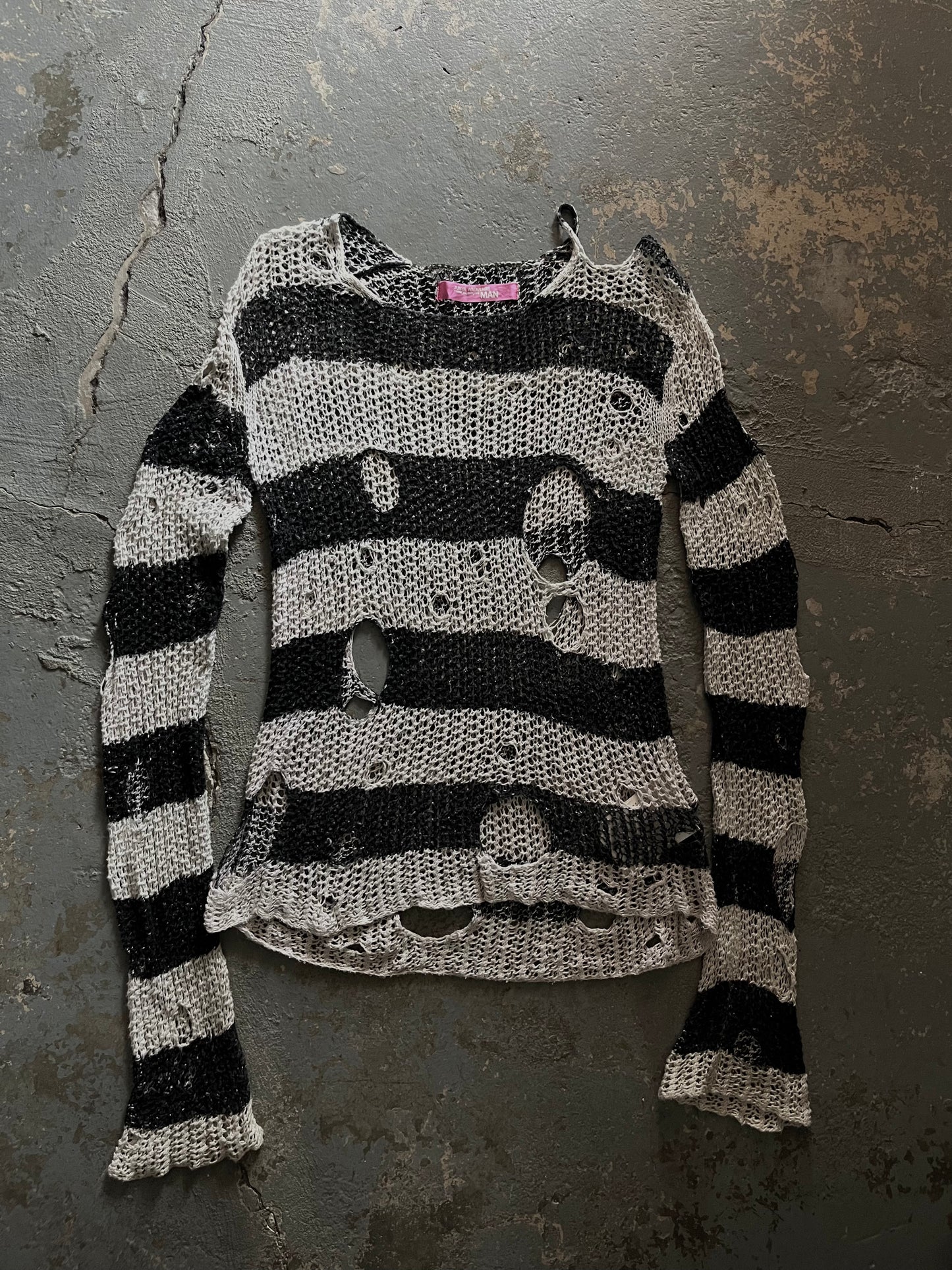 Junya Watanabe AW02 Striped Distressed Knit