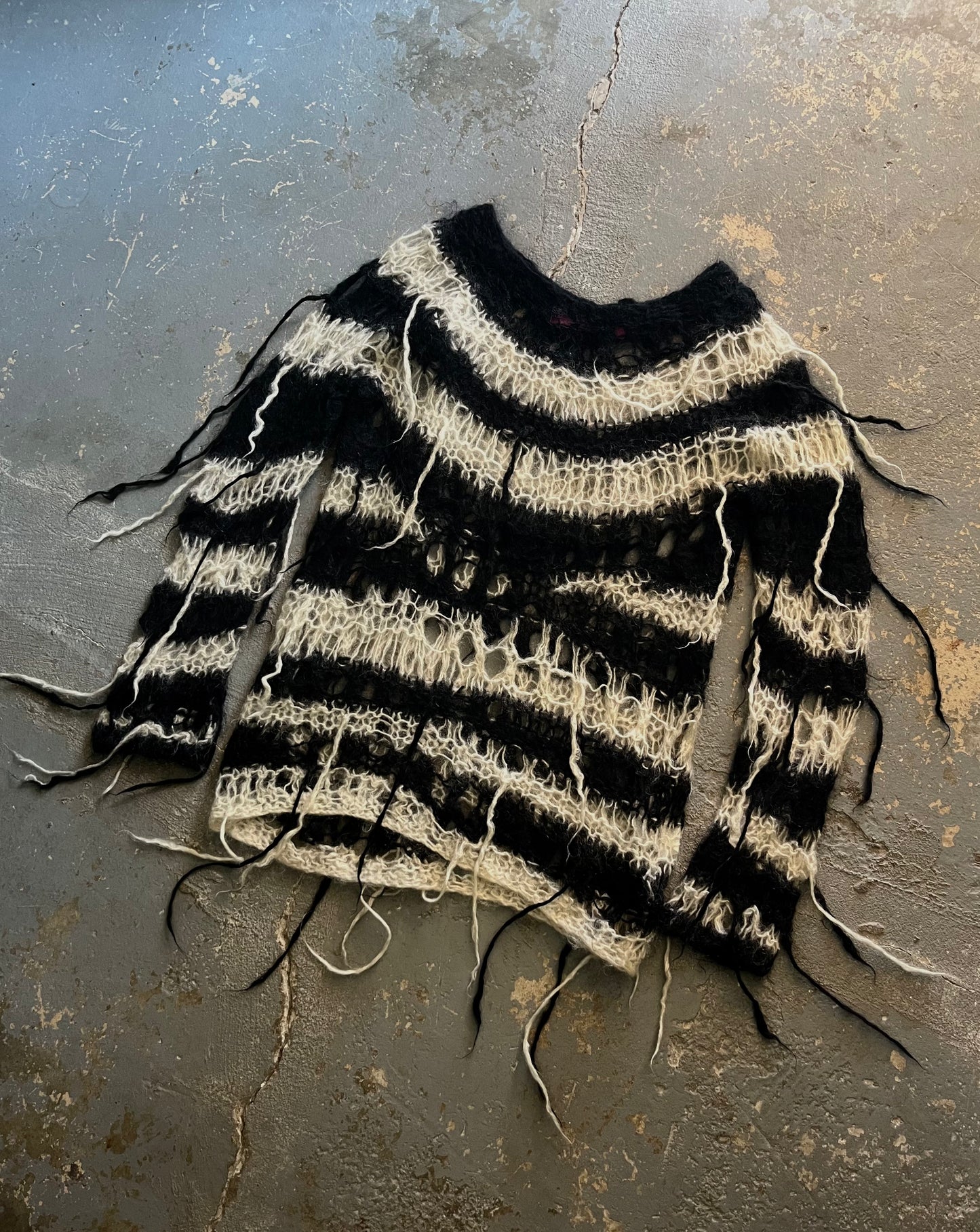 Junya Watanabe AW05 Punk Striped Fringe Mohair