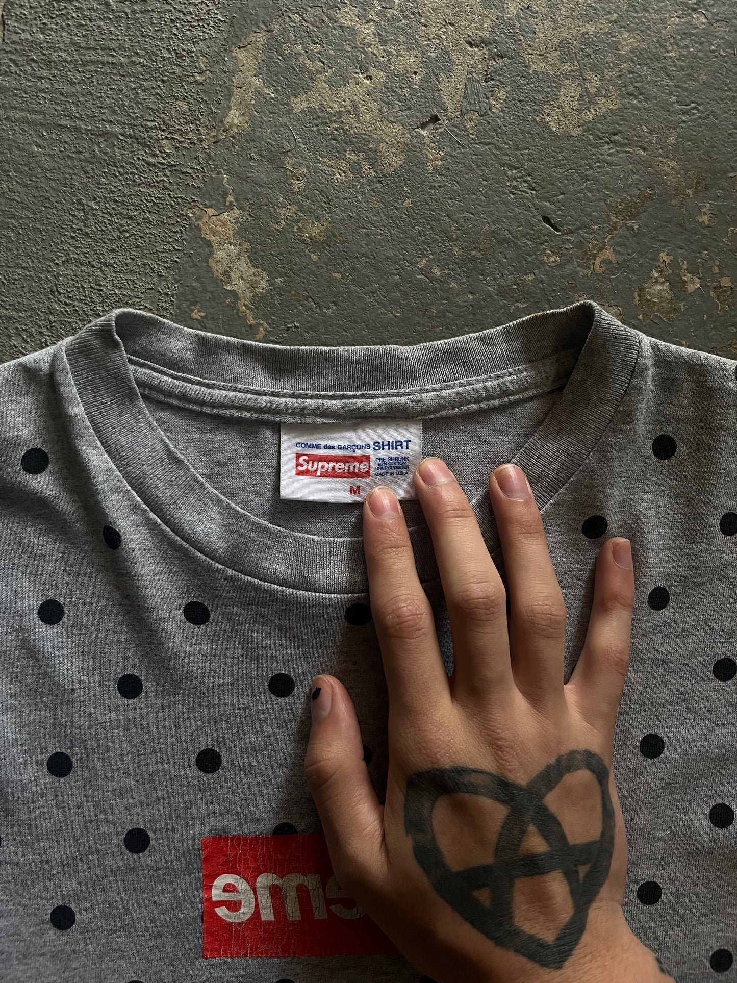 Comme Des Garçons X Supreme FW12 Polka Dot Box Logo Tee