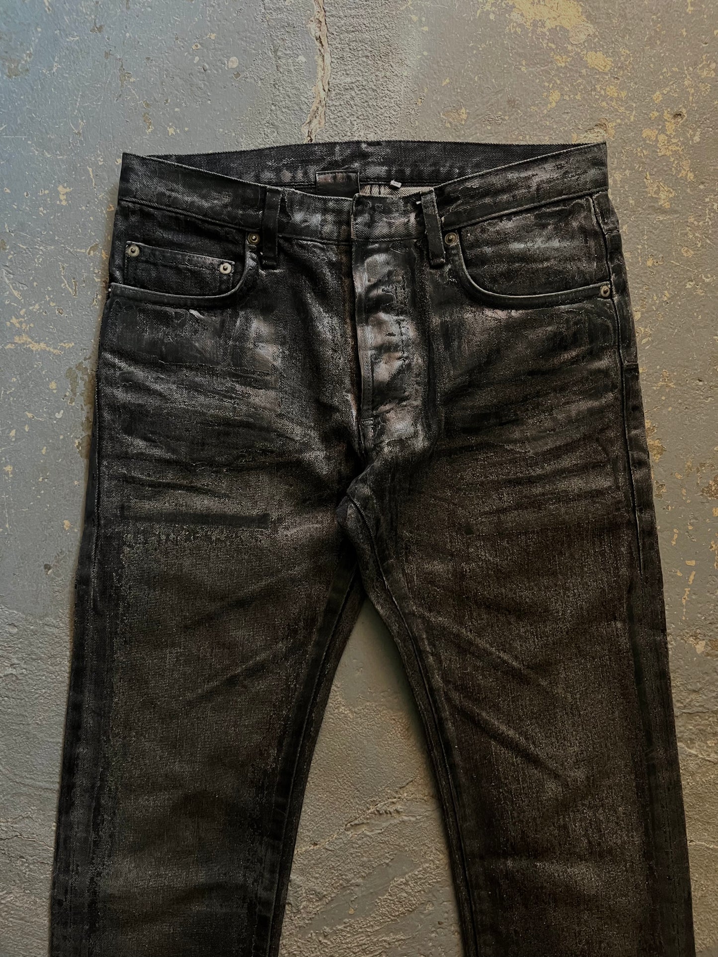 Dior AW08 “Lumiere Du Nord“ Luster Waxed Clawmark Denim