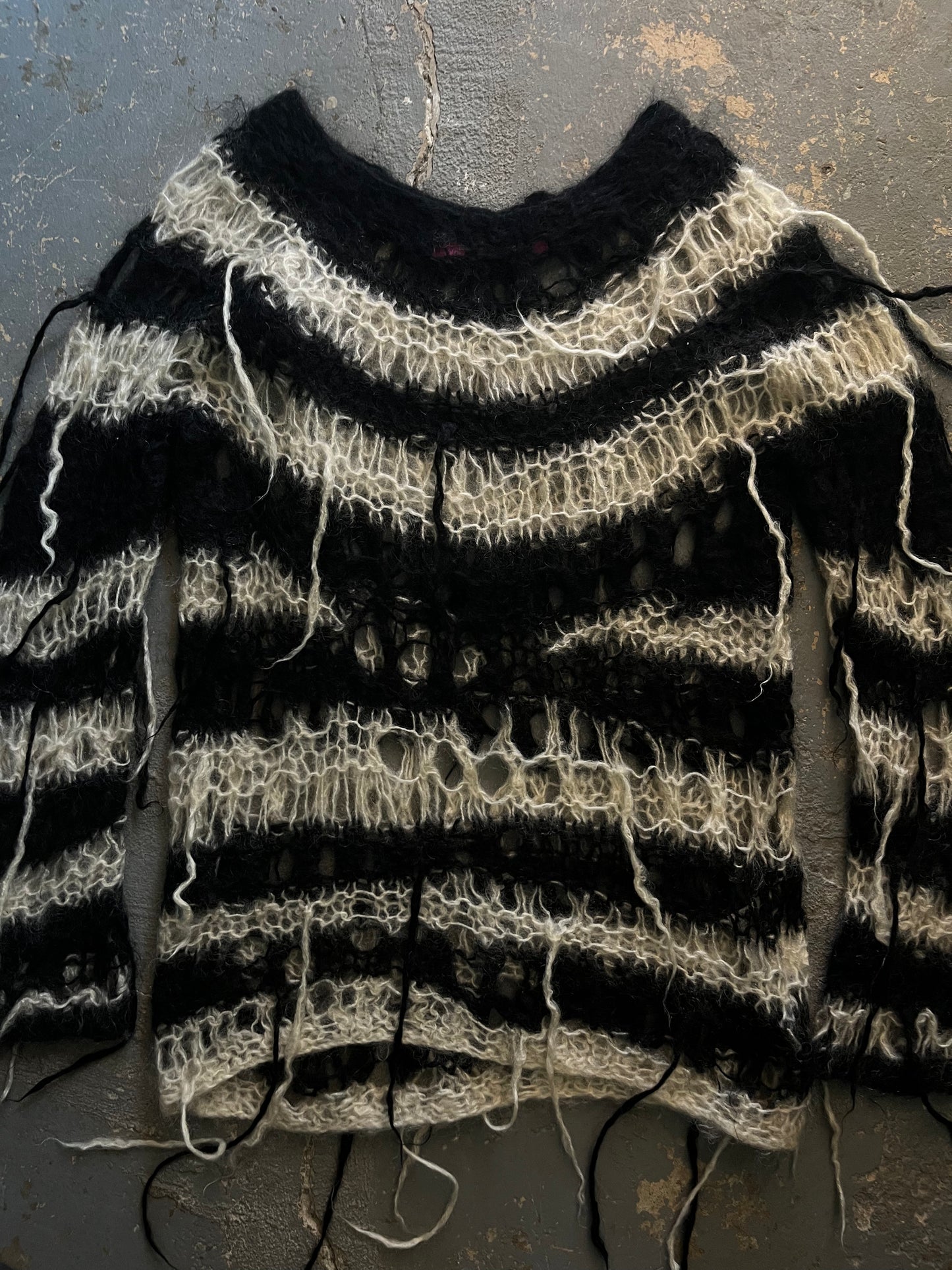 Junya Watanabe AW05 Punk Striped Fringe Mohair