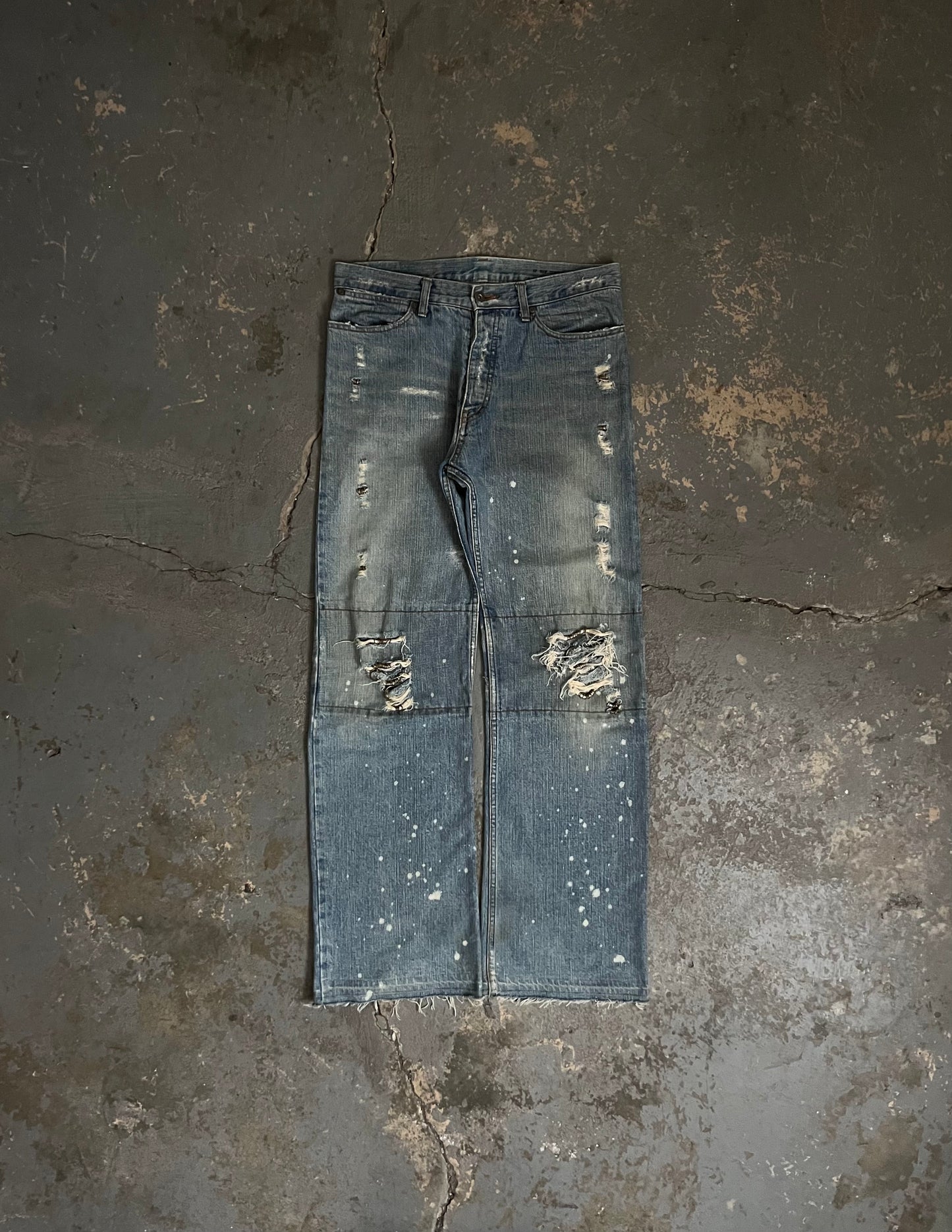 IFSIXWASNINE BAGGY MUD MAX PIERCED JEANS