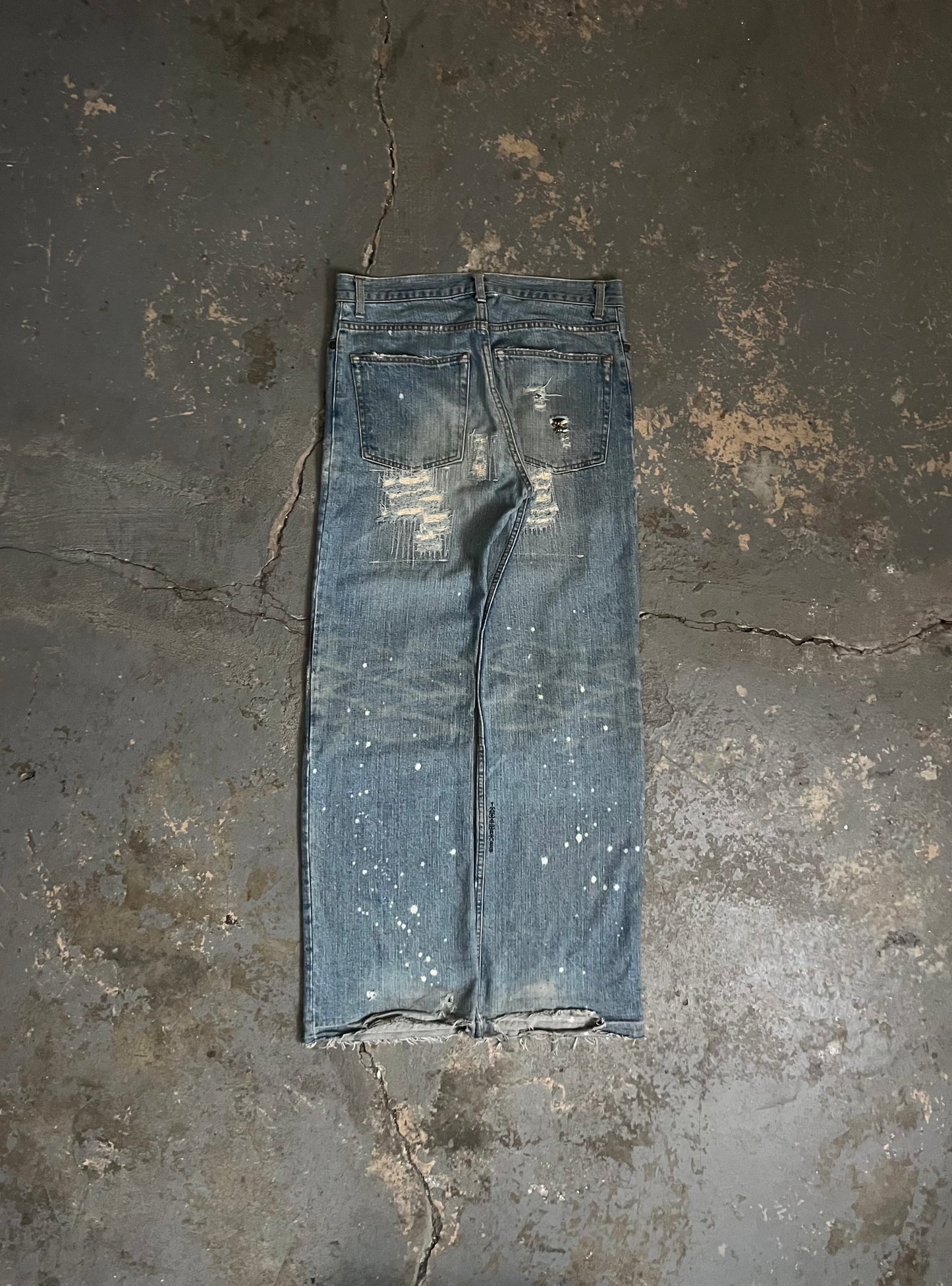 IFSIXWASNINE BAGGY MUD MAX PIERCED JEANS