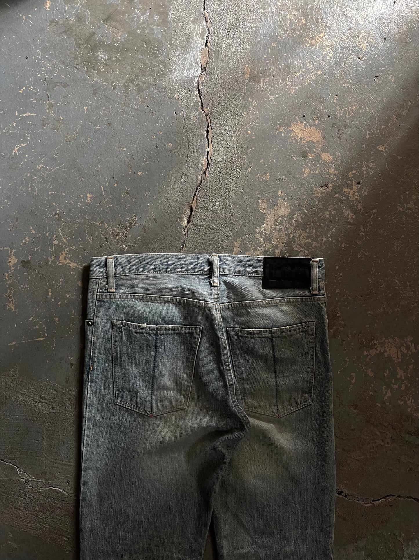 L.G.B. Mud Wolf Cut Zip Flared Jeans