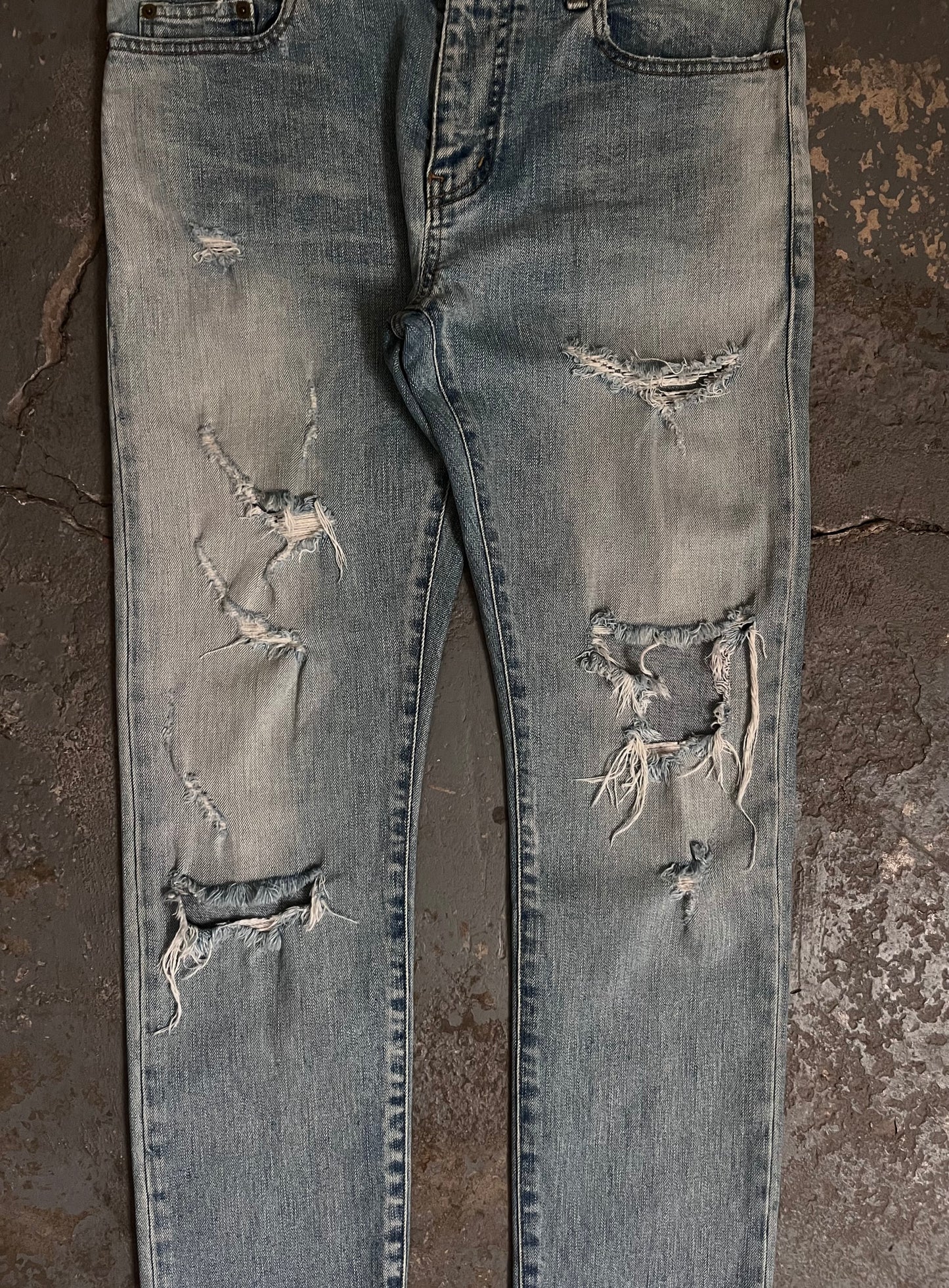 Saint Laurent FW16 Crash D02 Jeans - Black Chain