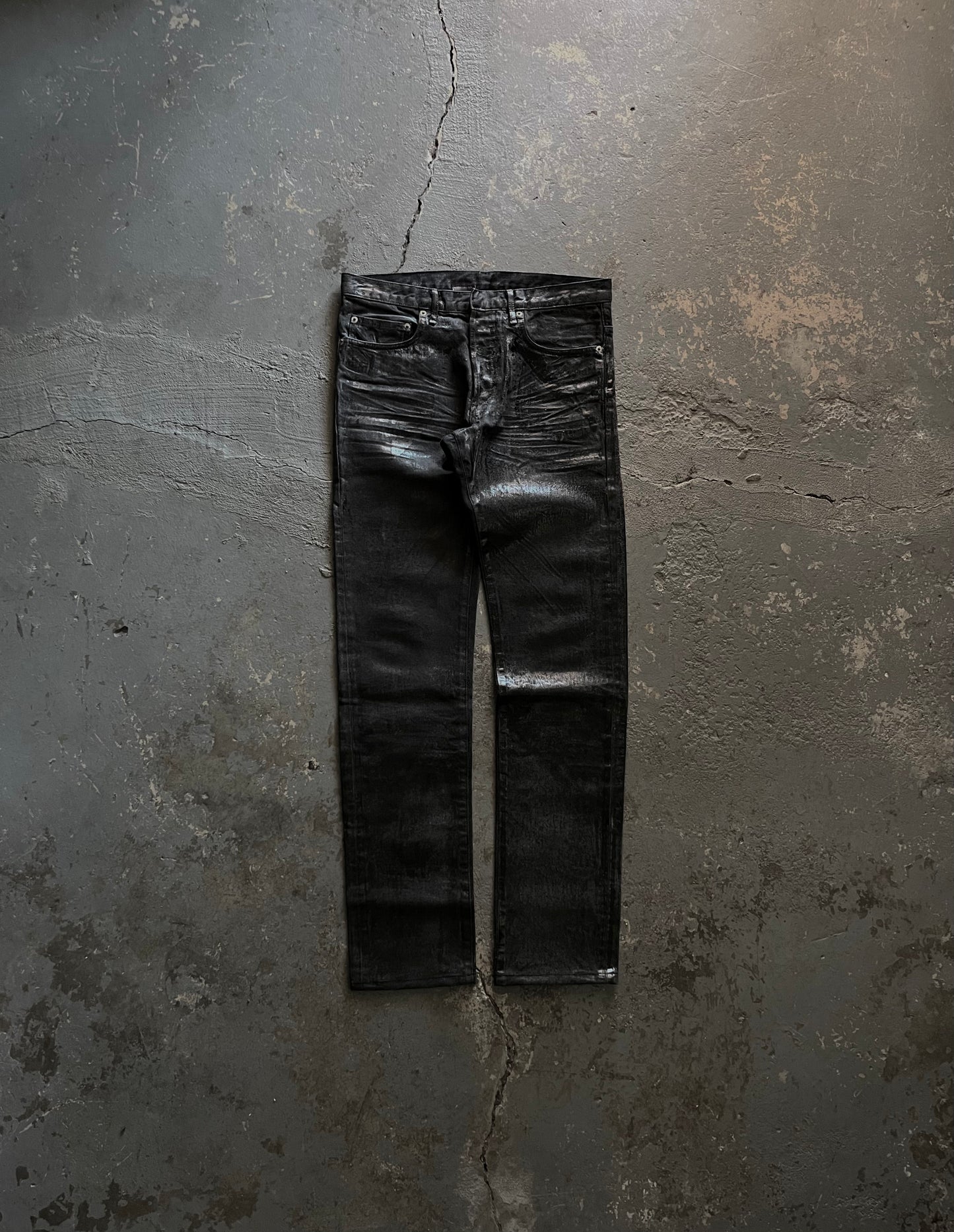 Dior AW05 “In The Morning” Luster Waxed Clawmark Jeans