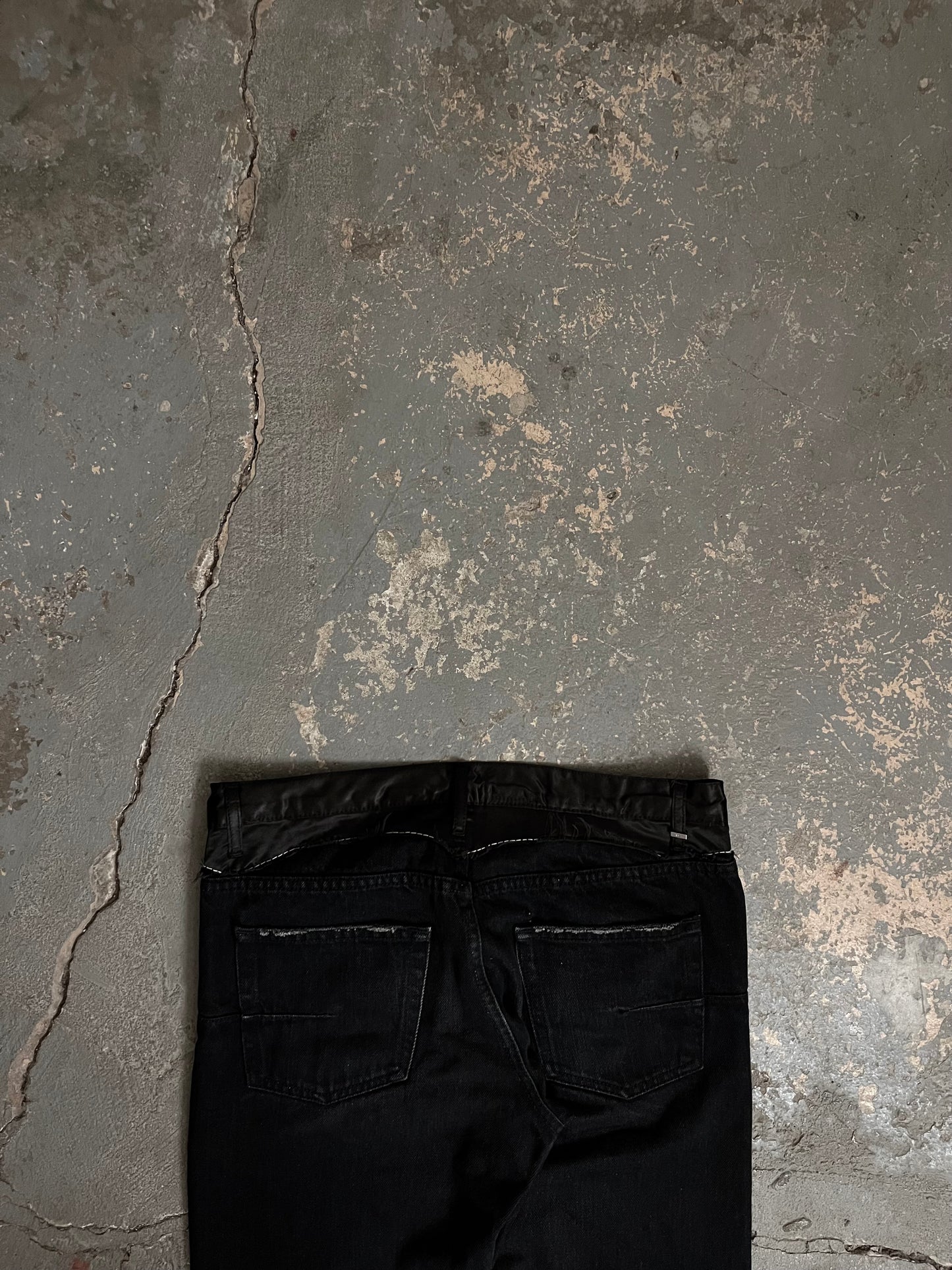 Dior AW06 “These Days Are Grey” Satin Cummerbund Jeans