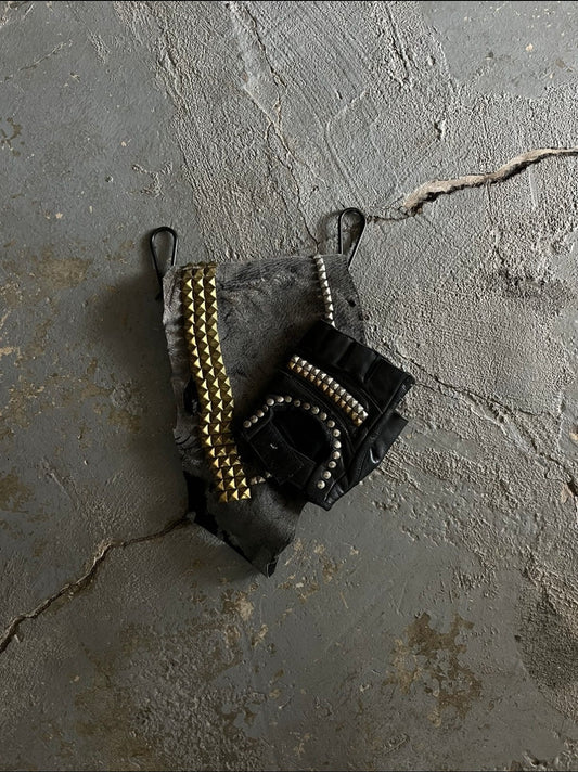 Yasuyuki Ishii Studded Glove & Belt Bag Set
