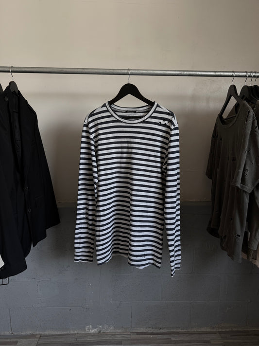 Balmain AW11 Distressed Striped “Bullet” Longsleeve