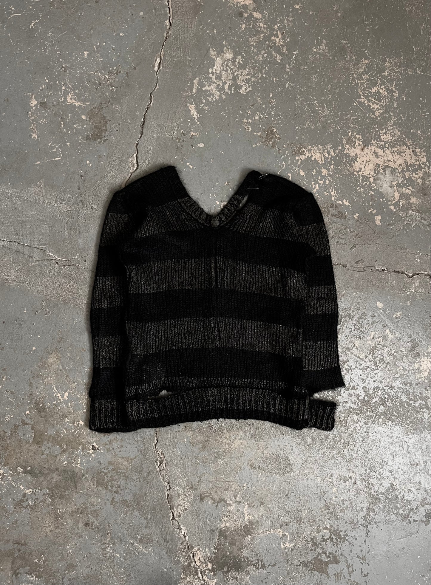 Junya Watanabe AW06 Safety Pin Striped Mohair Sweater
