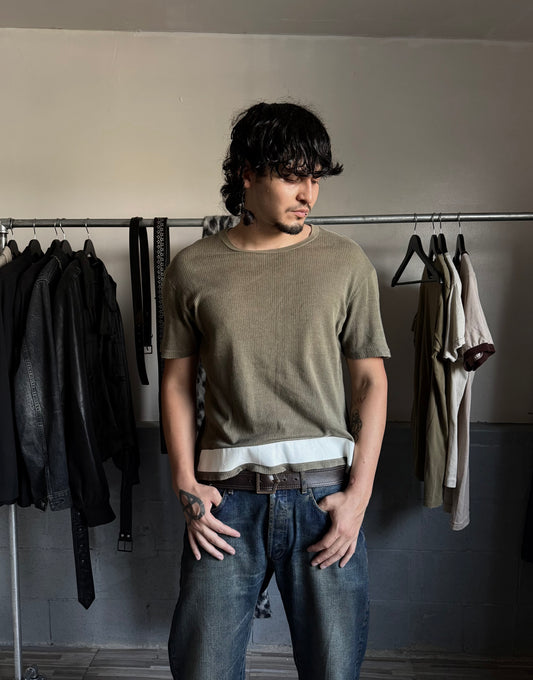 Helmut Lang AW98 Stripe Mesh Tee