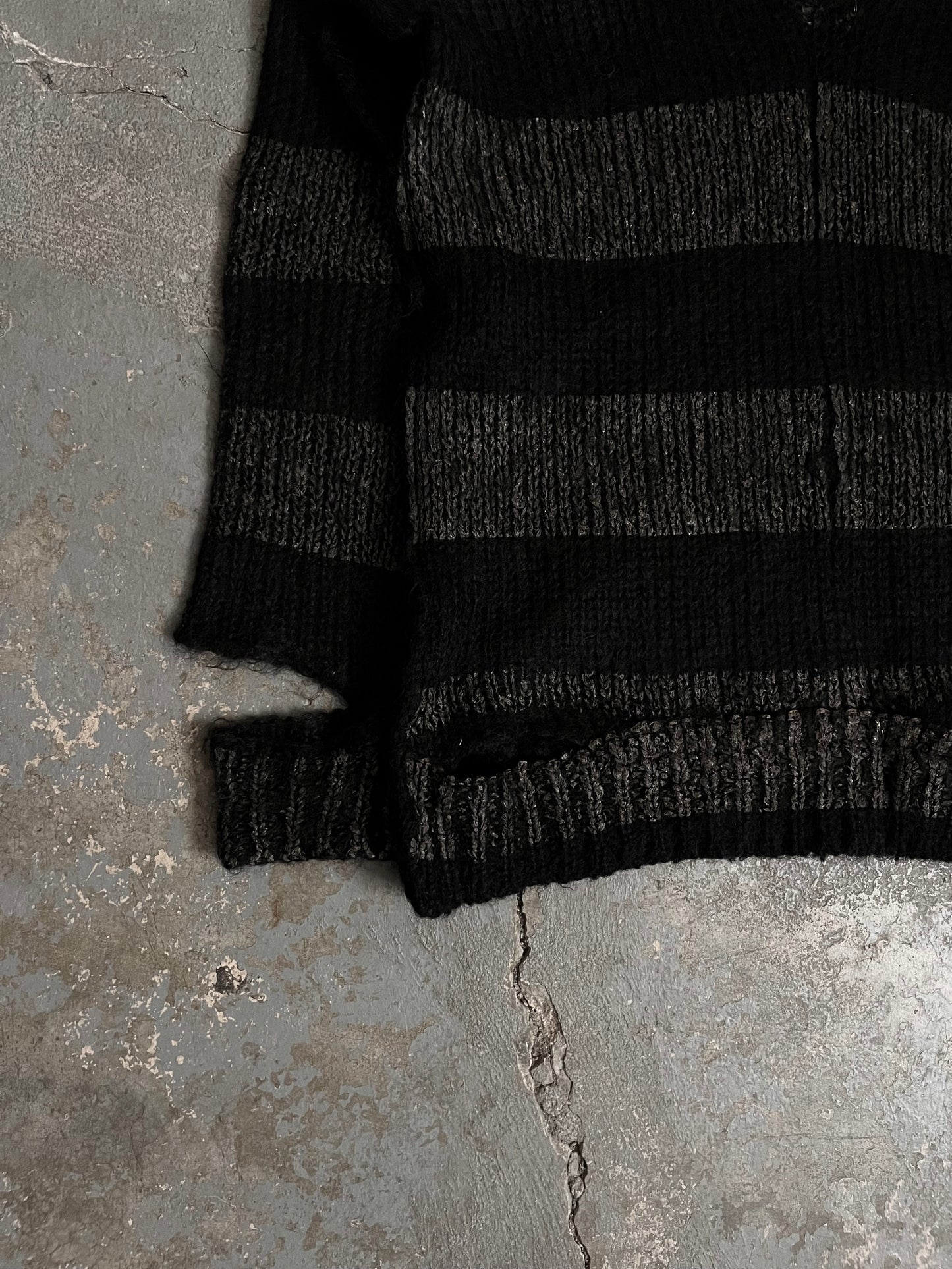 Junya Watanabe AW06 Safety Pin Striped Mohair Sweater