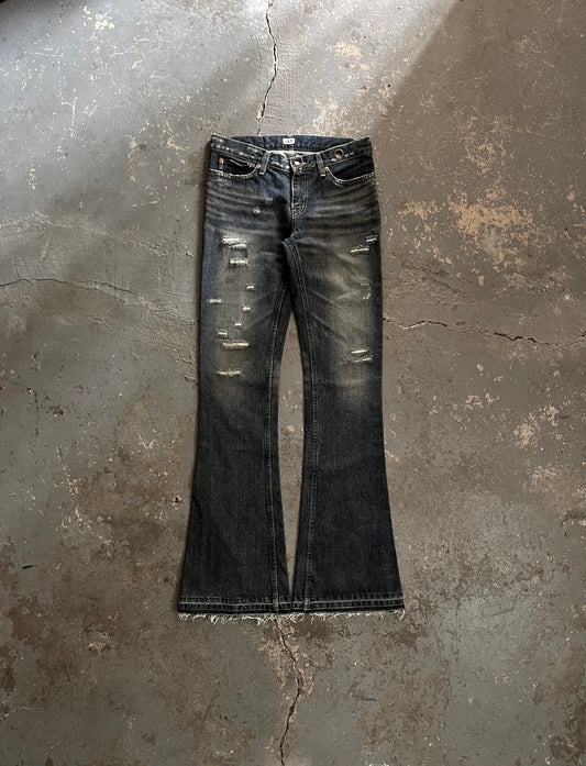 L.G.B. Distressed Wolf Cut Flared Jeans