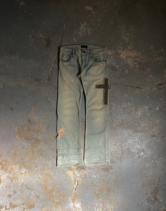 Led Rechwe Cross Studded “Dallas” Bootcut Jeans