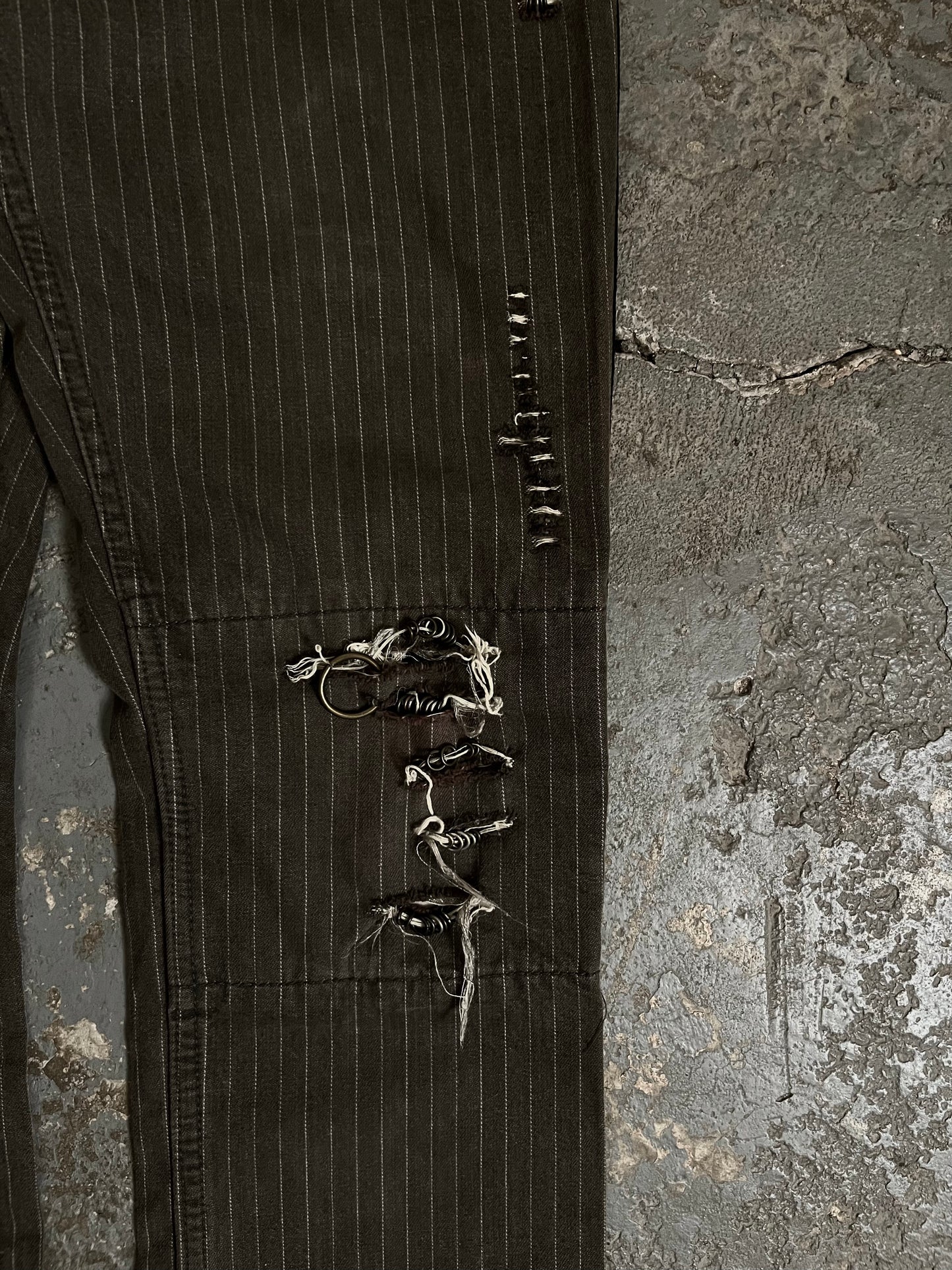 IFSIXWASNINE Tuxedo Mud Max Pierced Flared Jeans