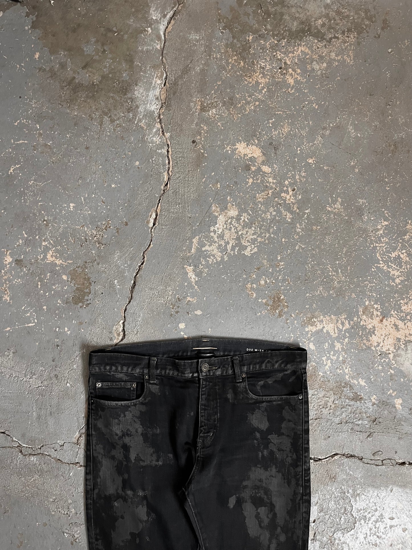 Saint Laurent FW16 Oil Spill Distressed D02 Jeans