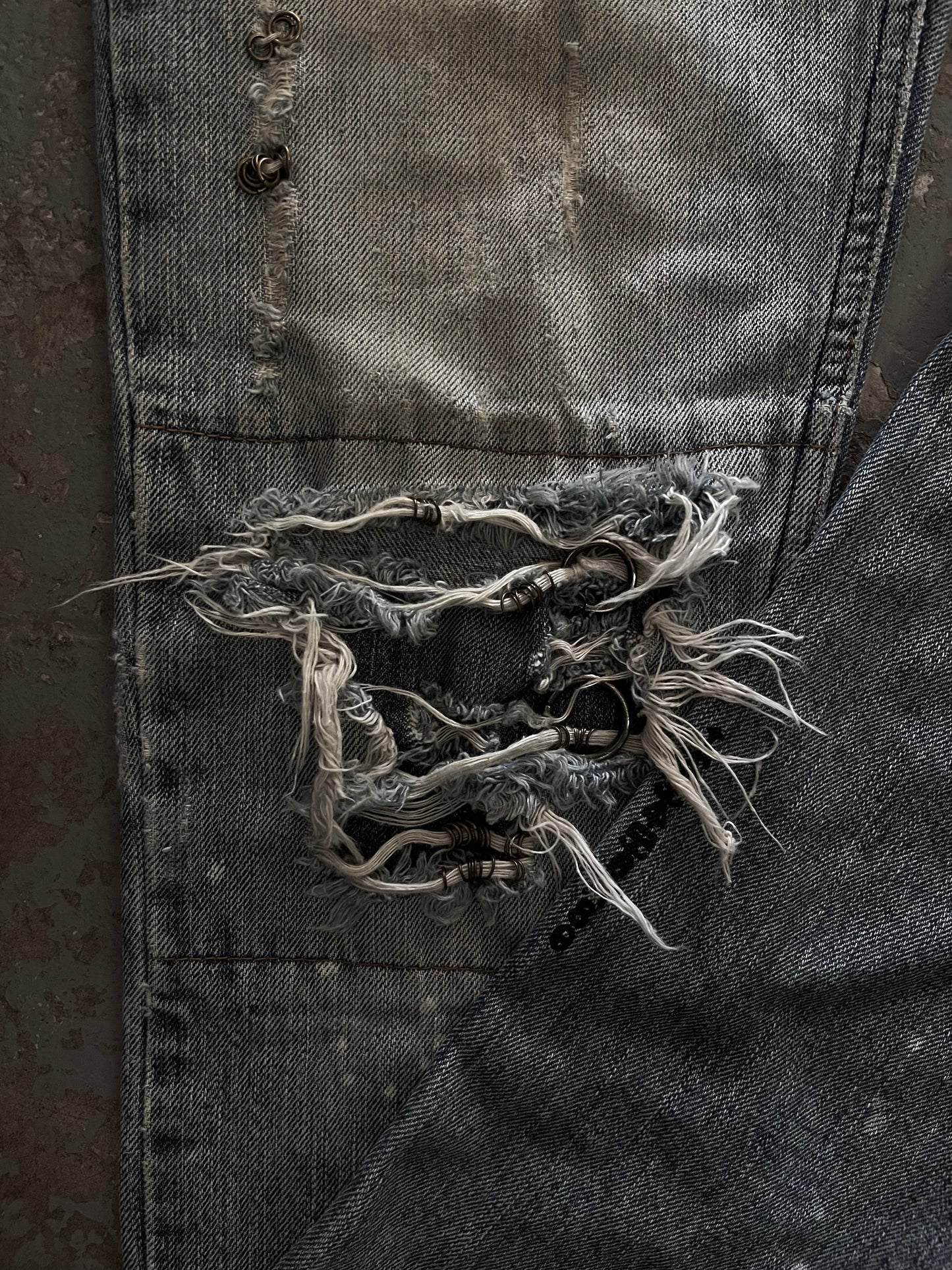 IFSIXWASNINE MudMax Pierced Flared Skinny Jeans
