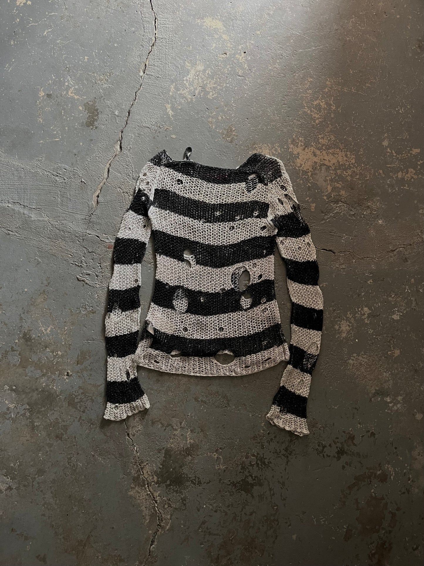 Junya Watanabe AW02 Striped Distressed Knit