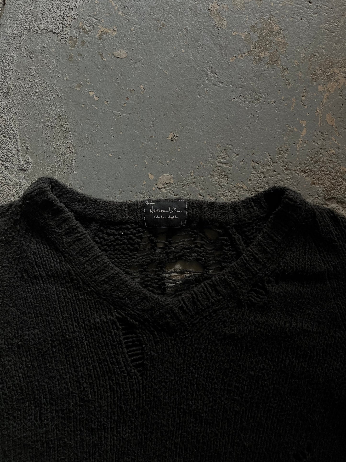 Number (N)ine AW03 “Touch Me I’m Sick” Distressed Grunge Knit