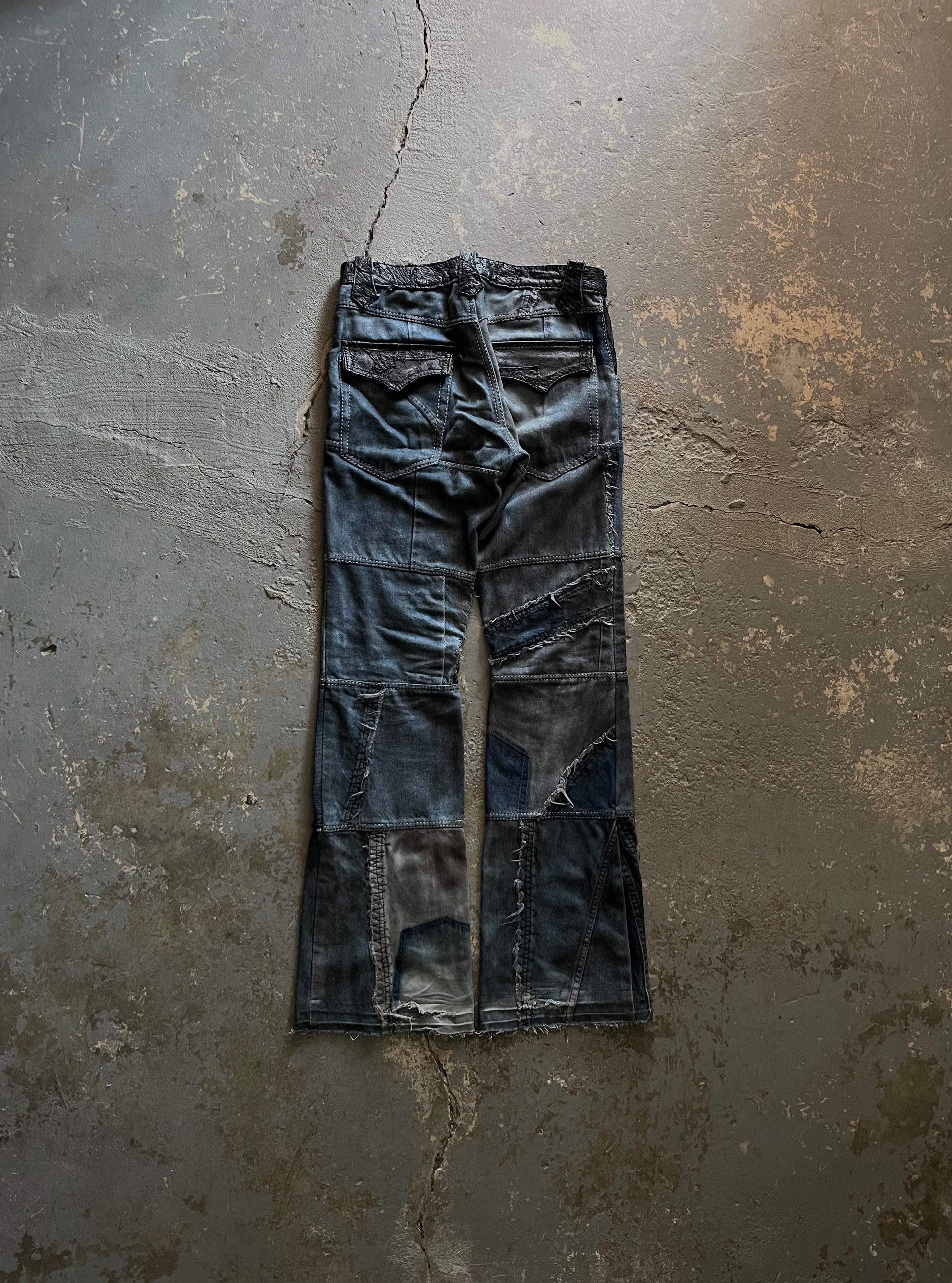 Yasuyuki Ishii Fur Leather Reconstructed Flare Jeans – Sex Scabs