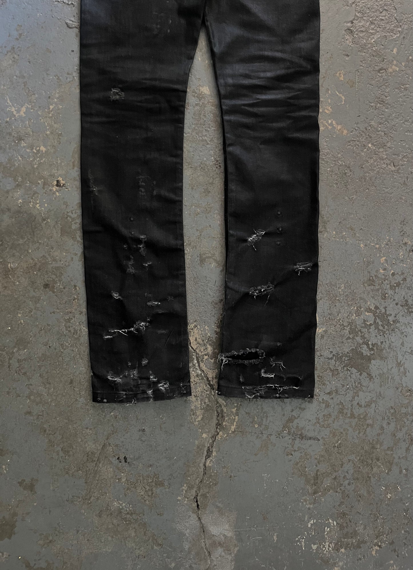 Dior Homme SS04 “STRIP” Destroyed Wax Jeans