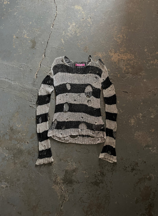 Junya Watanabe AW02 Striped Distressed Knit