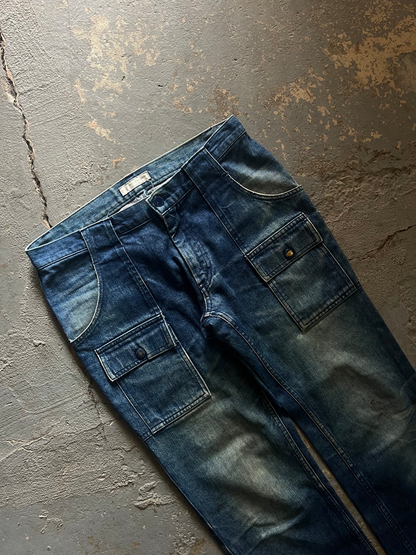 Number (N)ine AW02 “Nowhere Man” Cargo Distressed Jeans