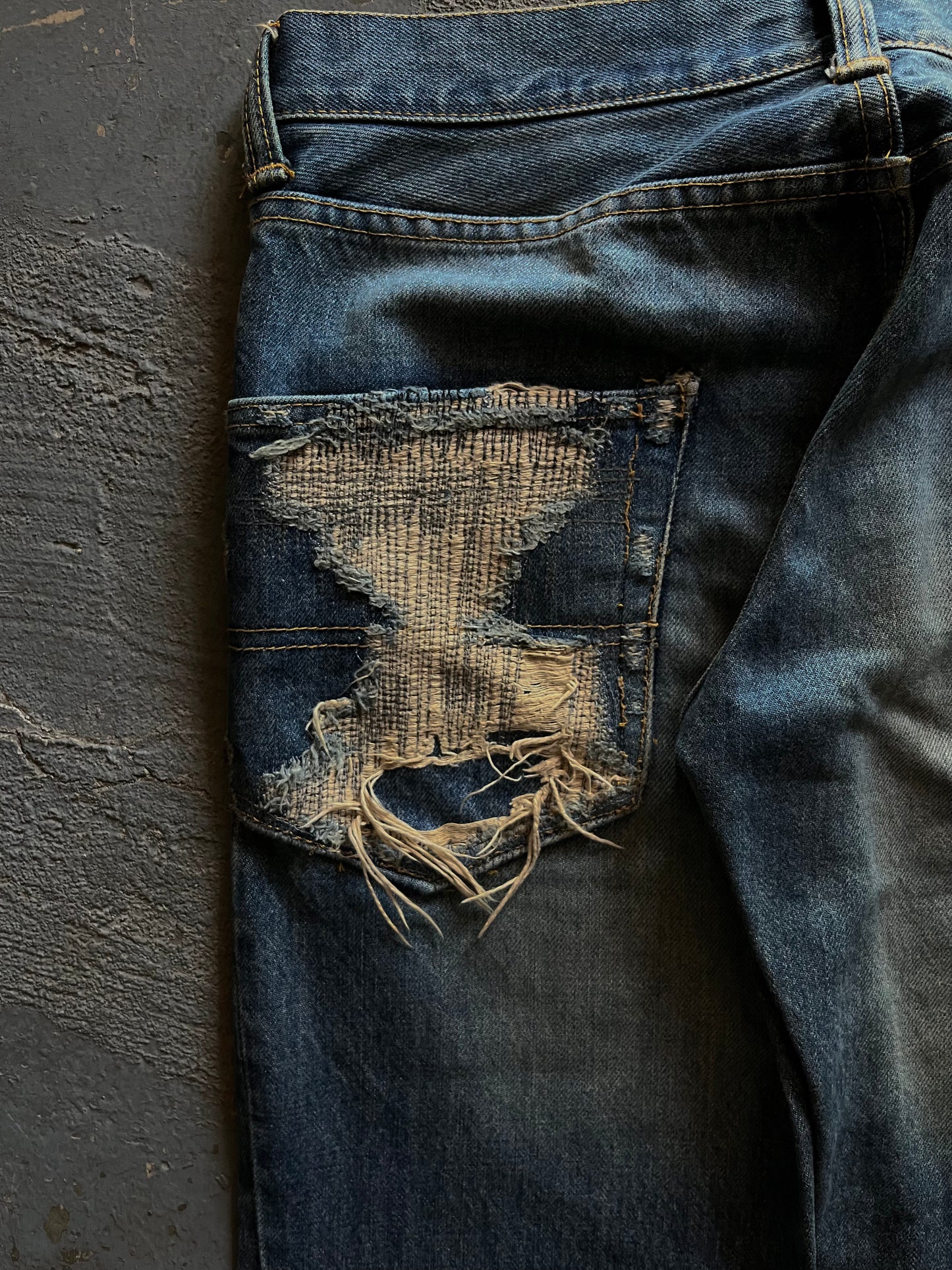 Undercover AW05 “Arts & Crafts” Heart Denim Boro Patchwork Jeans