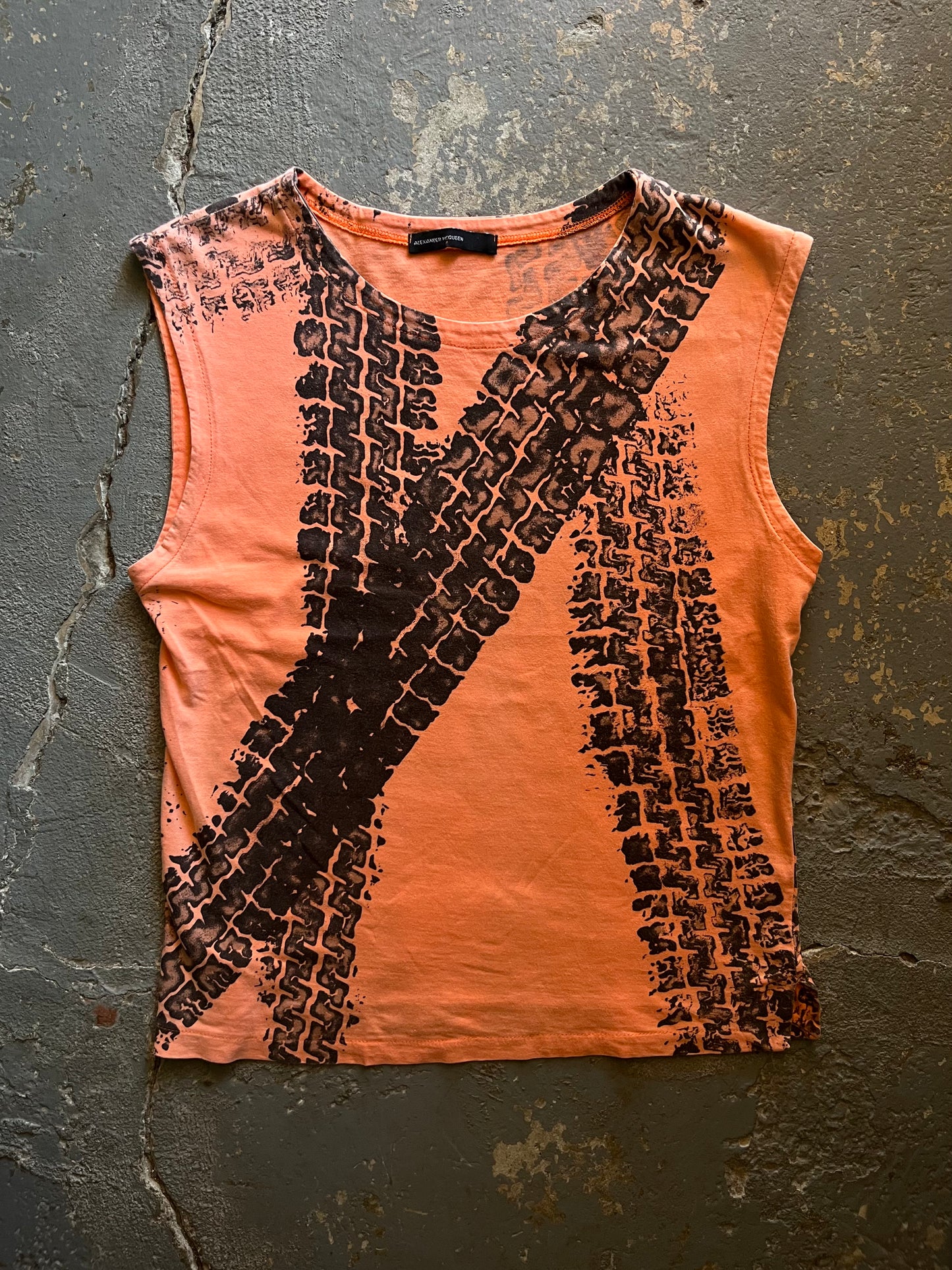 Alexander McQueen SS95 “The Birds” Tire track Roadkill Tank Top