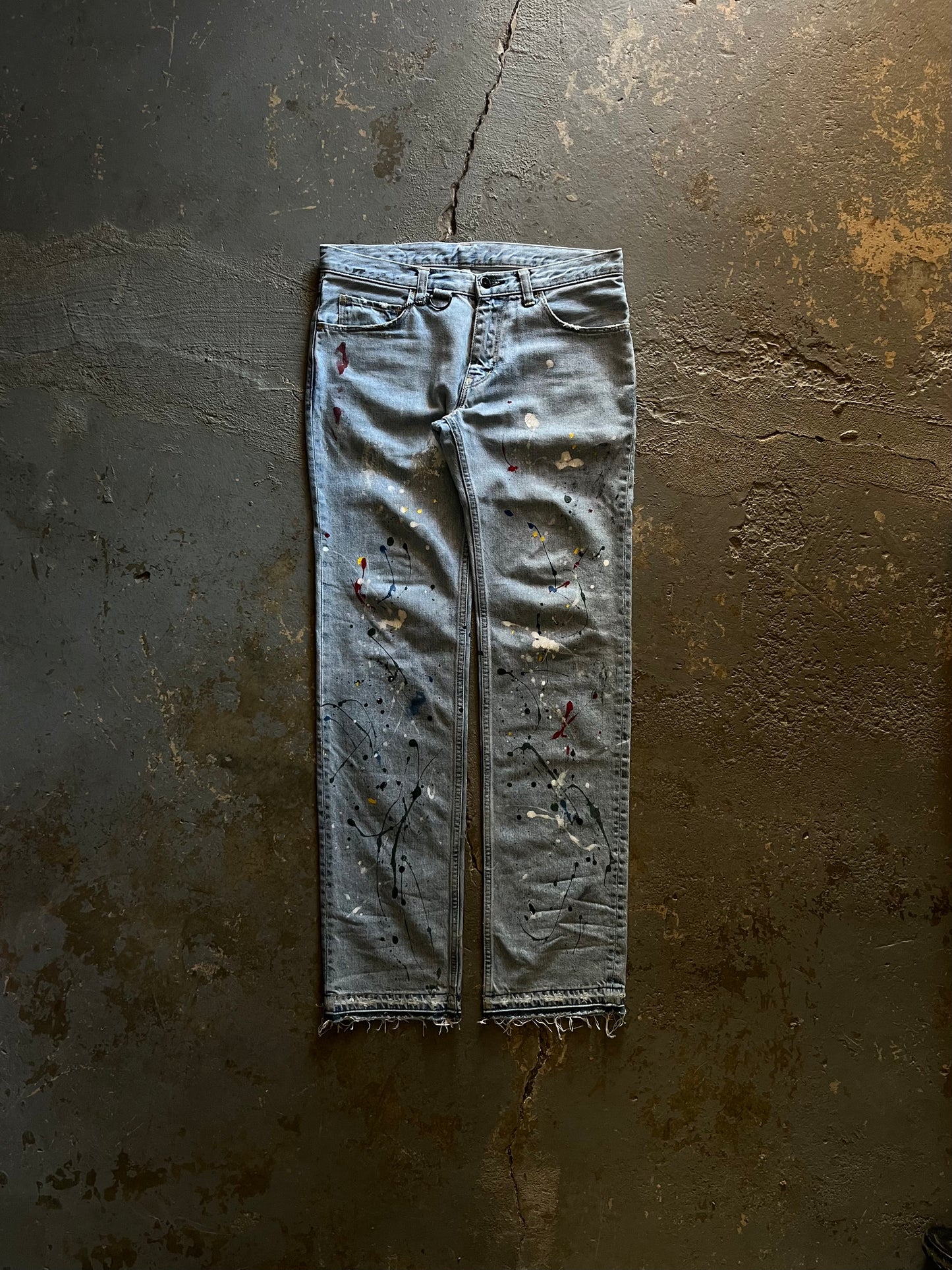 Number (N)ine SS06 Painter D-Ring Crying Heart Pain Denim Jeans