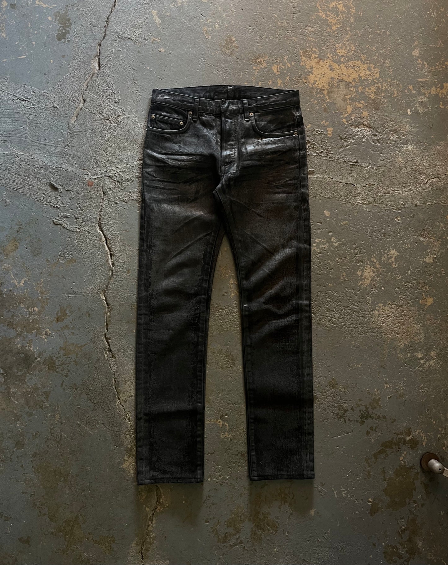 Dior AW08 “Lumiere Du Nord“ Luster Waxed Clawmark Jeans